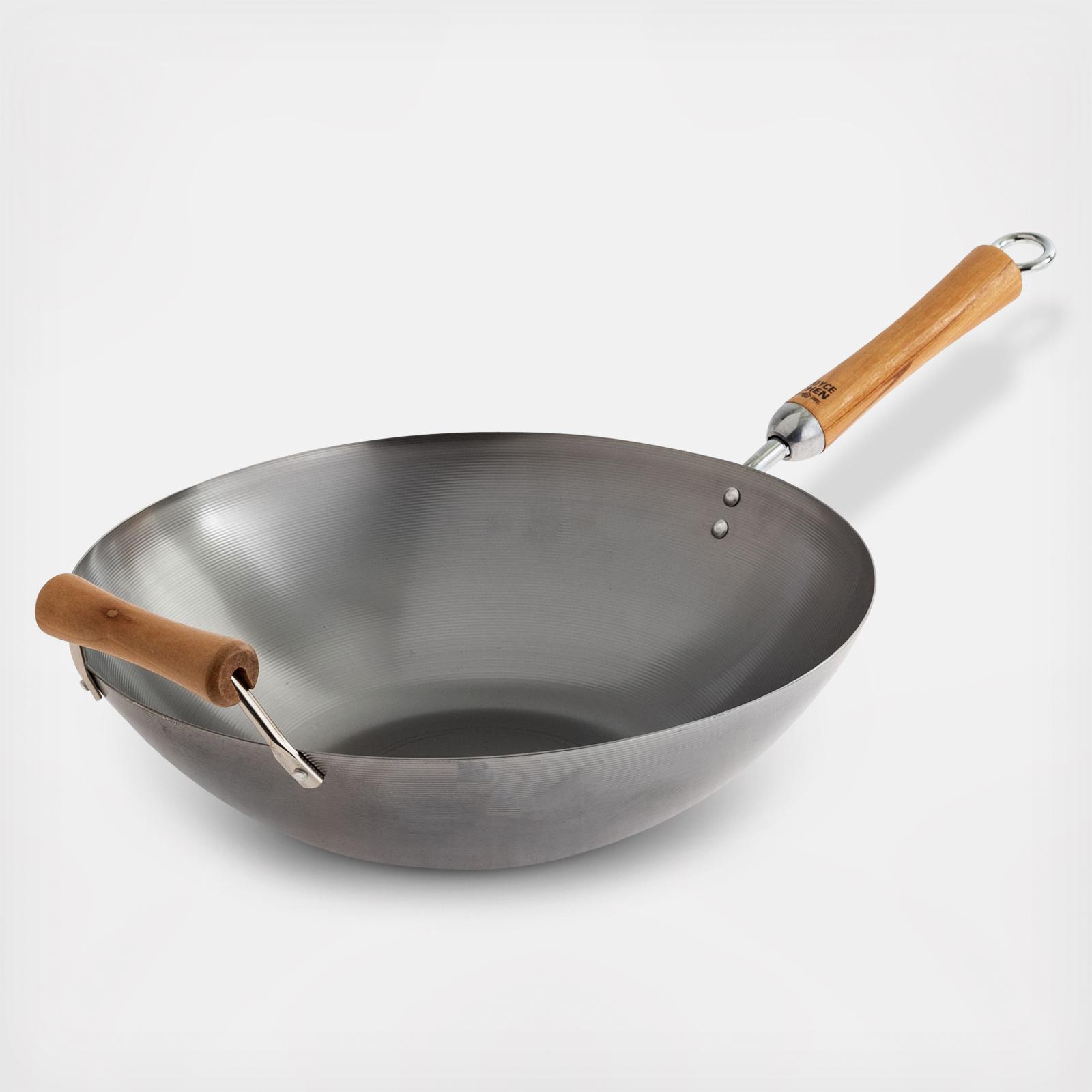 Classic Series Flat Bottom Wok with Birch Handles