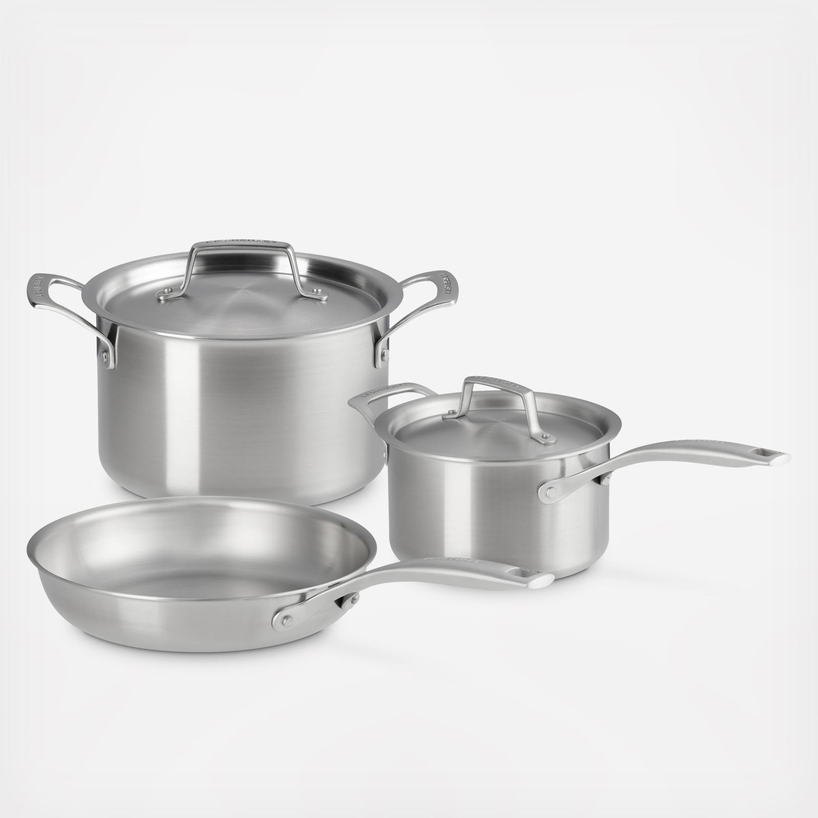 Essential Stainless Steel 5-Piece Cookware Set 3 Essential Stainless Steel 5-Piece Cookware Set
