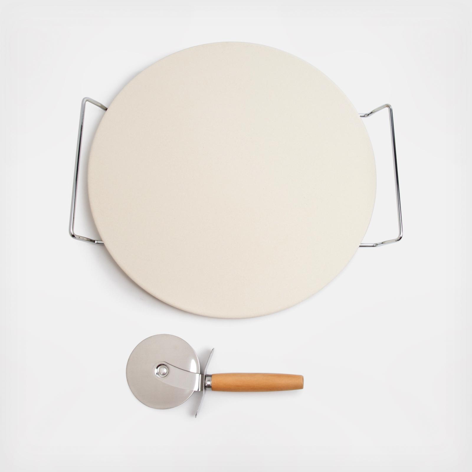 Stoneware 3-Piece Pizza Stone Set 3 Stoneware 3-Piece Pizza Stone Set