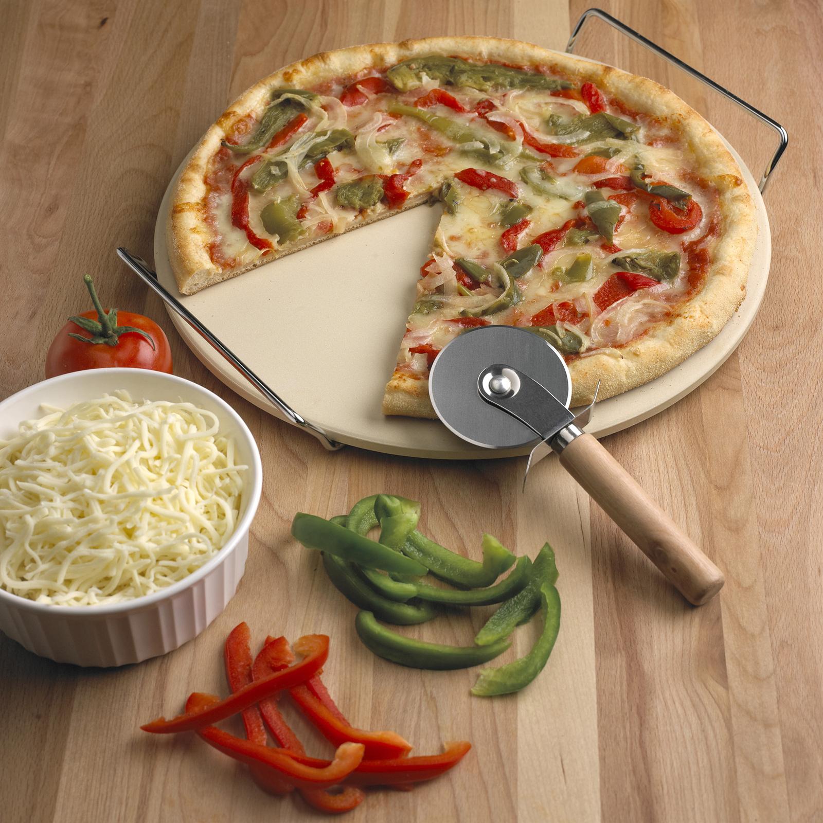 Stoneware 3-Piece Pizza Stone Set 5 Stoneware 3-Piece Pizza Stone Set