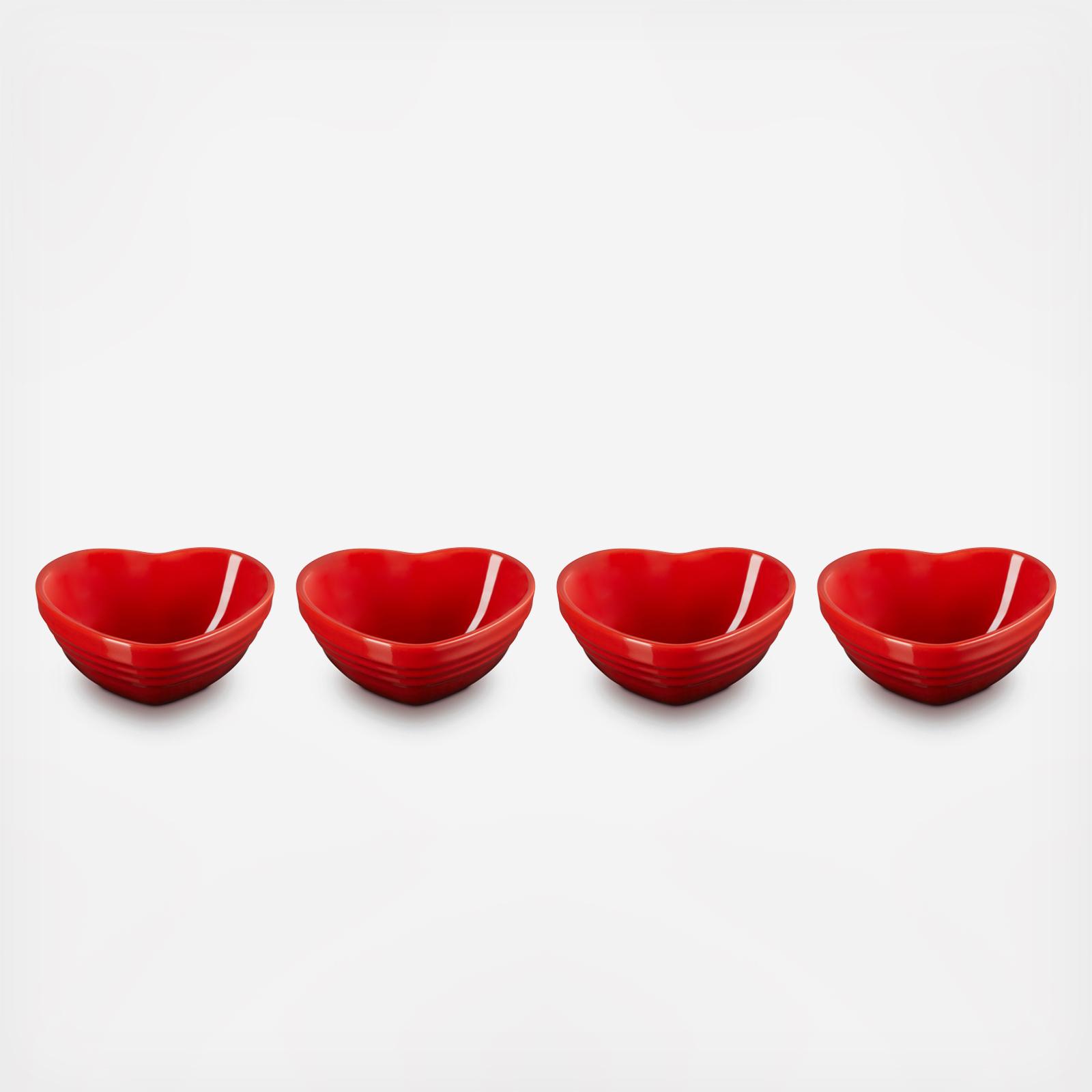Mini Heart Pinch Bowl, Set of 4 10 Mini Heart Pinch Bowl, Set of 4