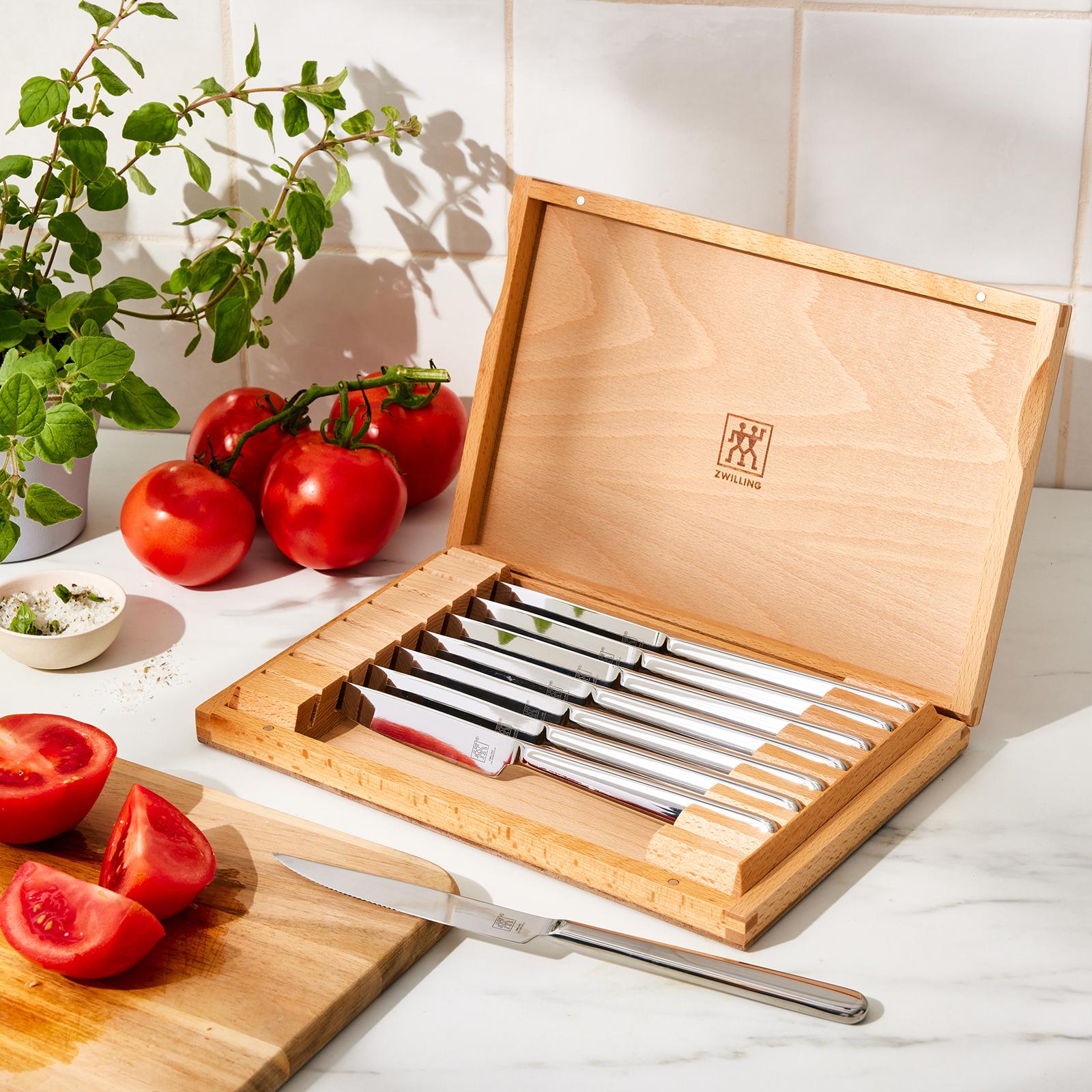 Contemporary Stainless Steak Knife with Presentation Box, Set of 8 1 Contemporary Stainless Steak Knife with Presentation Box, Set of 8