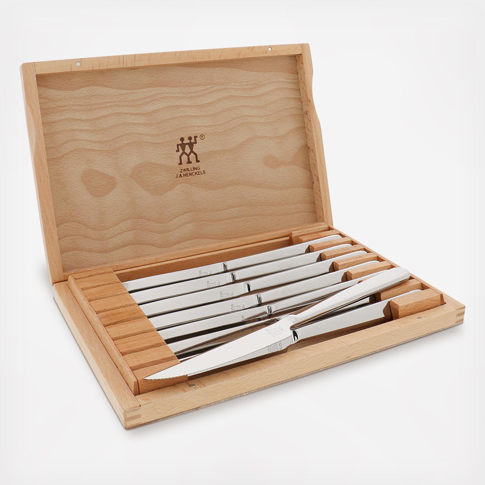 Contemporary Stainless Steak Knife with Presentation Box, Set of 8 3 Contemporary Stainless Steak Knife with Presentation Box, Set of 8