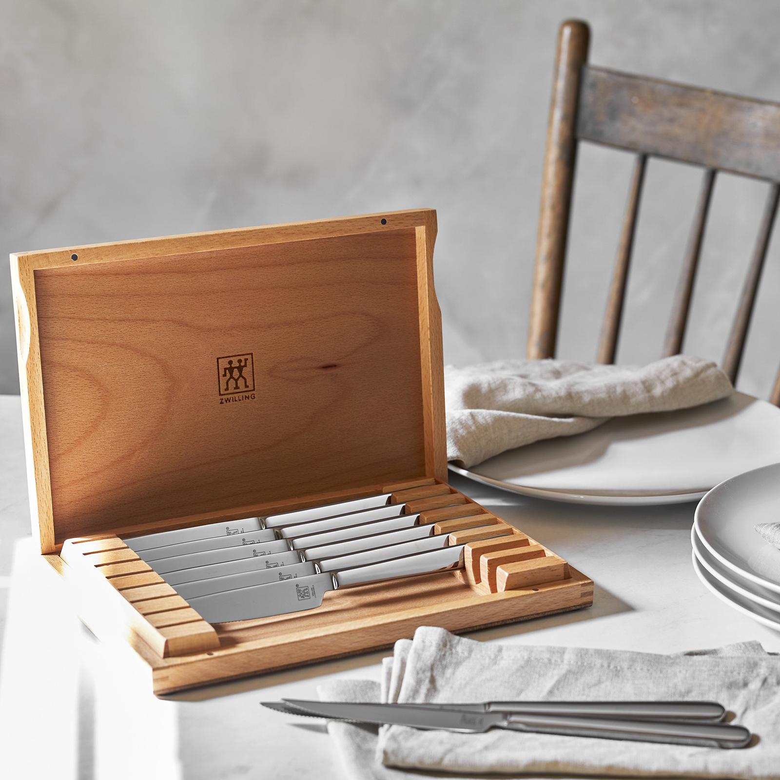 Contemporary Stainless Steak Knife with Presentation Box, Set of 8 5 Contemporary Stainless Steak Knife with Presentation Box, Set of 8
