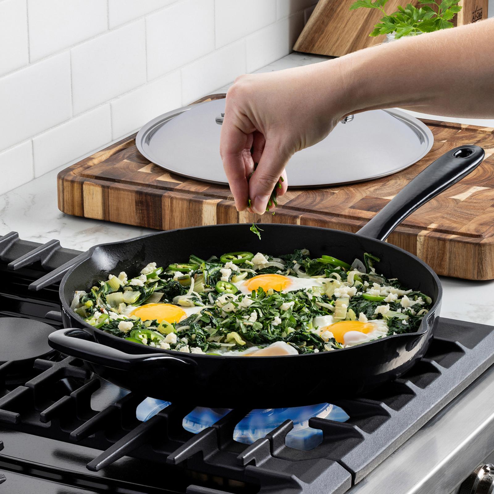 Enameled Cast Iron Skillet with Lid 11 Enameled Cast Iron Skillet with Lid