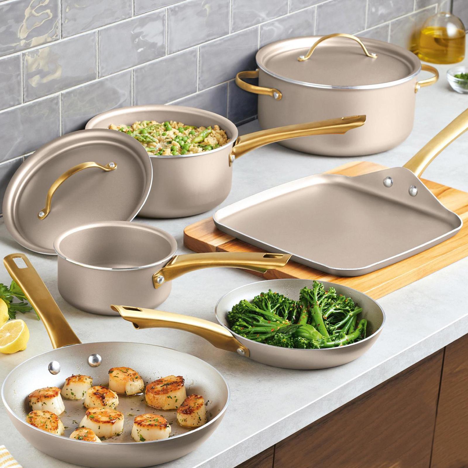 Radiant Nonstick 12-Piece Cookware Set with Prestige Tools