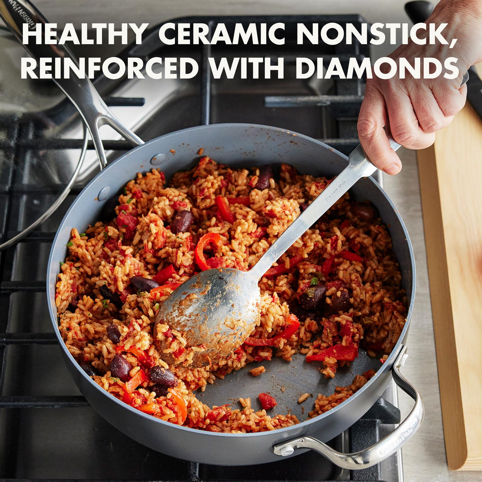 Valencia Pro Ceramic Non-Stick Covered Saute Pan with Handles