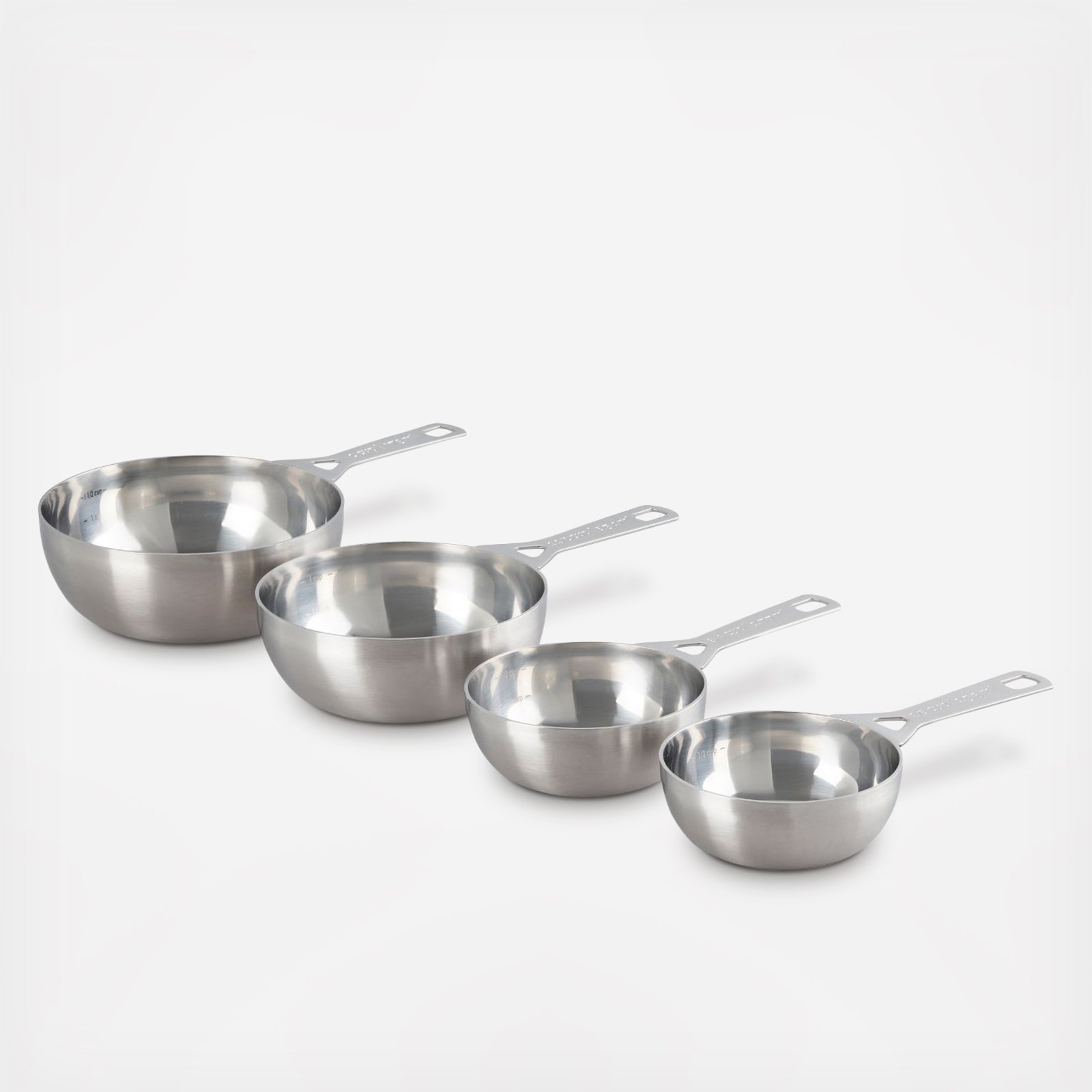 Stainless Steel 4-Piece Batch Baking Measuring Cup Set 2 Stainless Steel 4-Piece Batch Baking Measuring Cup Set
