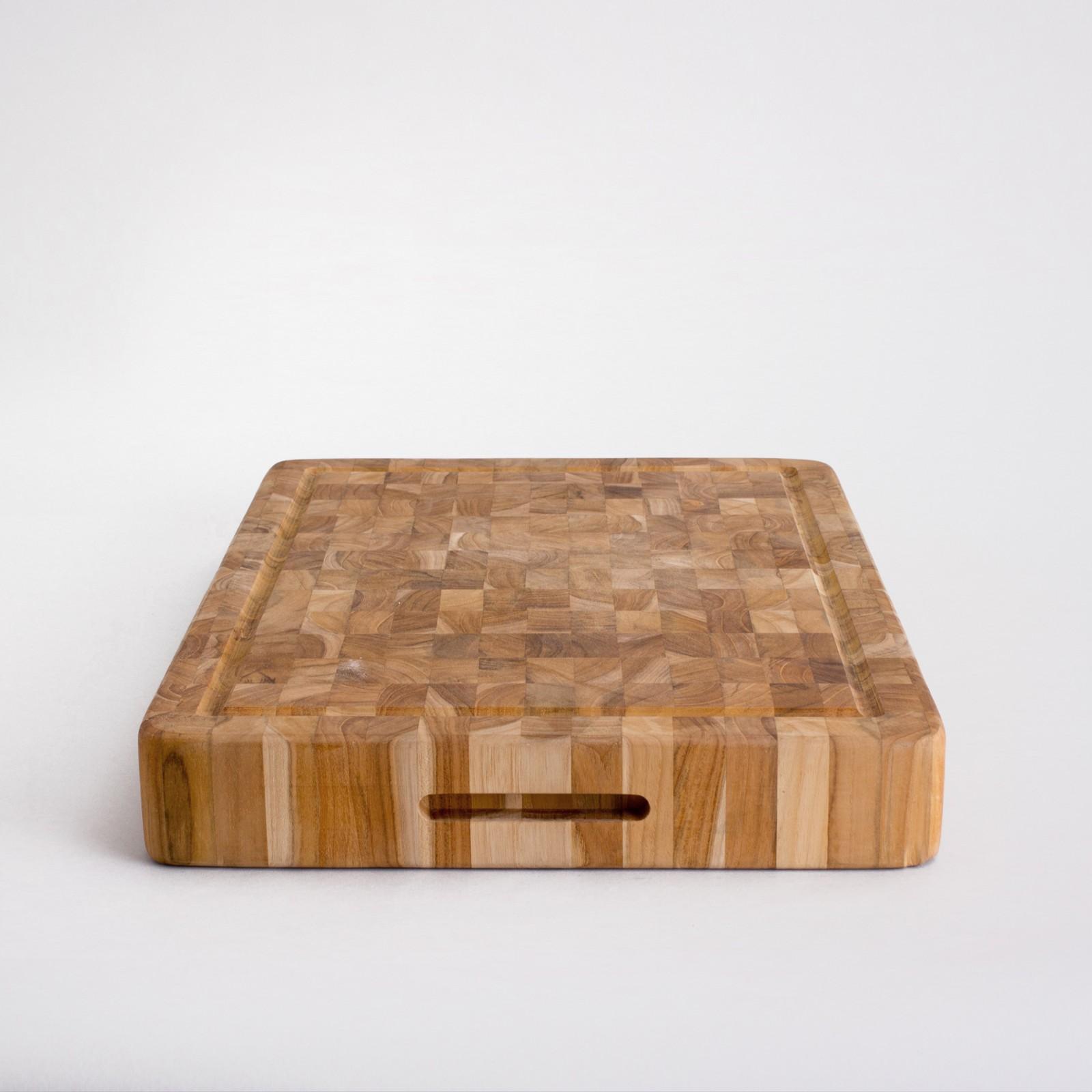 Butcher Block with Hand Grips & Juice Canal