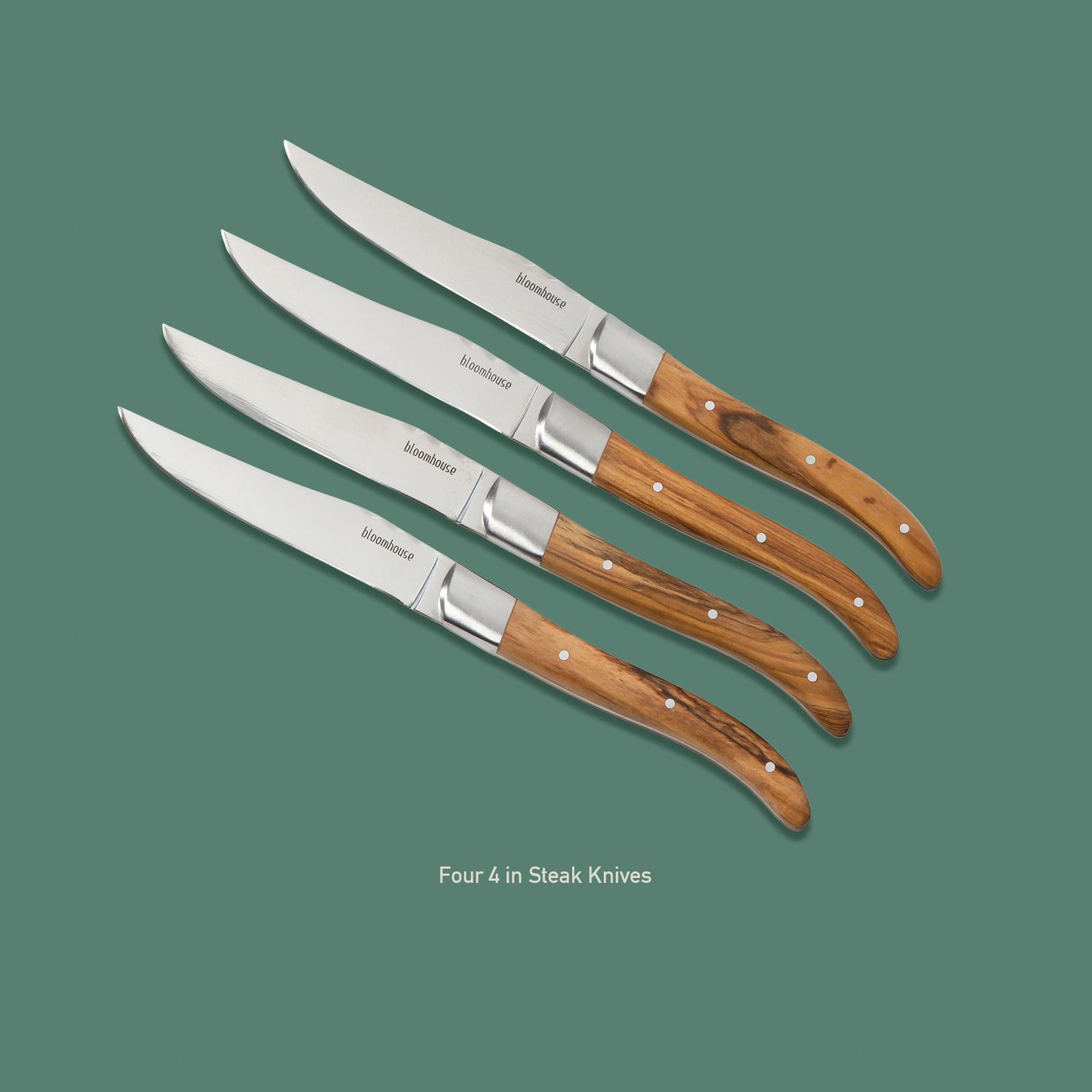 German Stainless Steel Steak Knives, Set of 4 8 German Stainless Steel Steak Knives, Set of 4