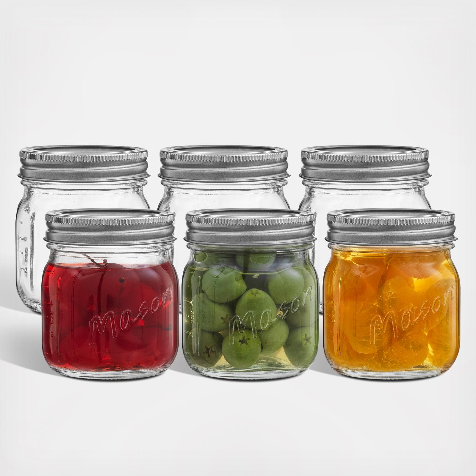 Regular Mason Jar with Airtight Lid, Set of 6 4 Regular Mason Jar with Airtight Lid, Set of 6