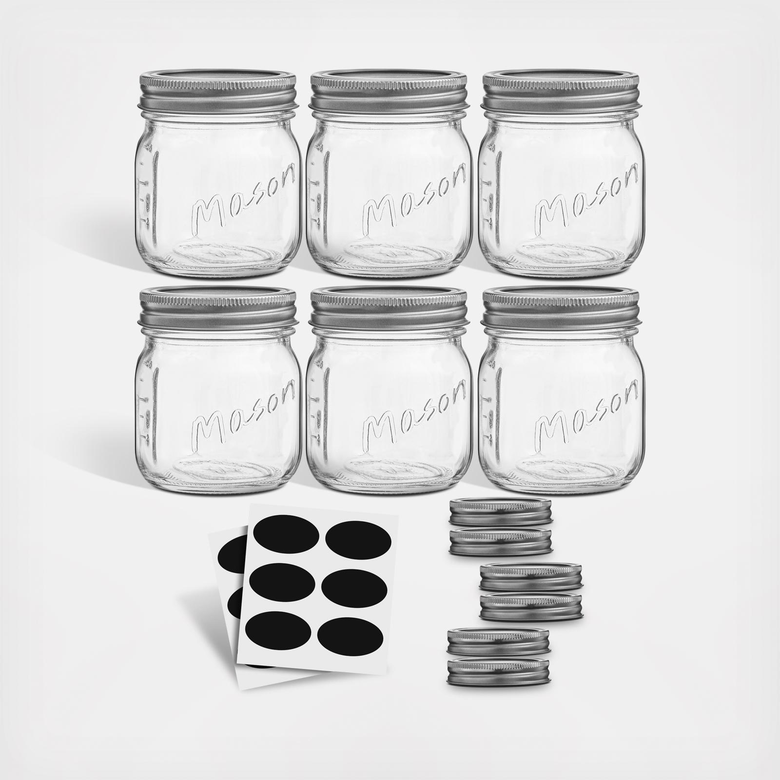 Regular Mason Jar with Airtight Lid, Set of 6 2 Regular Mason Jar with Airtight Lid, Set of 6