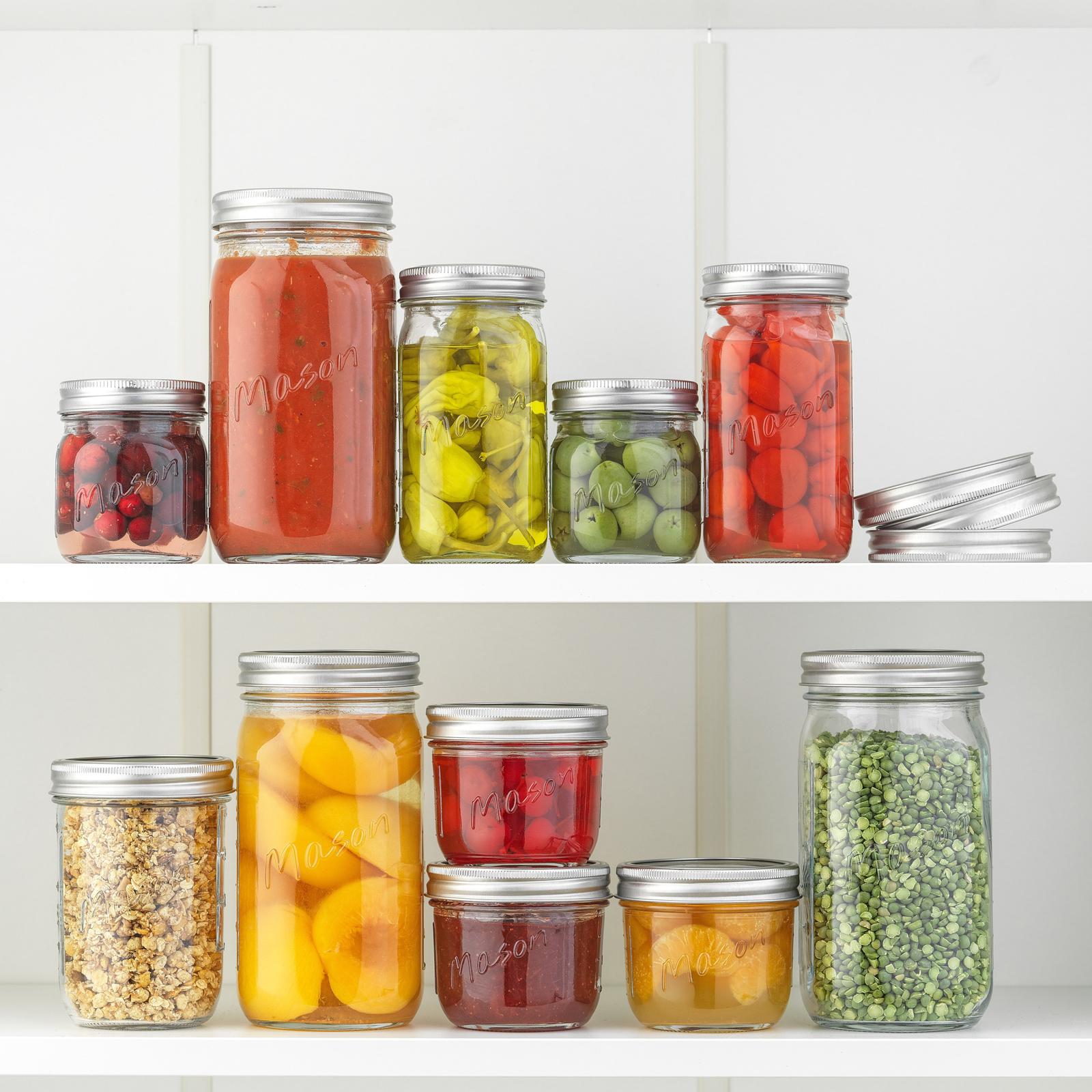 Regular Mason Jar with Airtight Lid, Set of 6 6 Regular Mason Jar with Airtight Lid, Set of 6