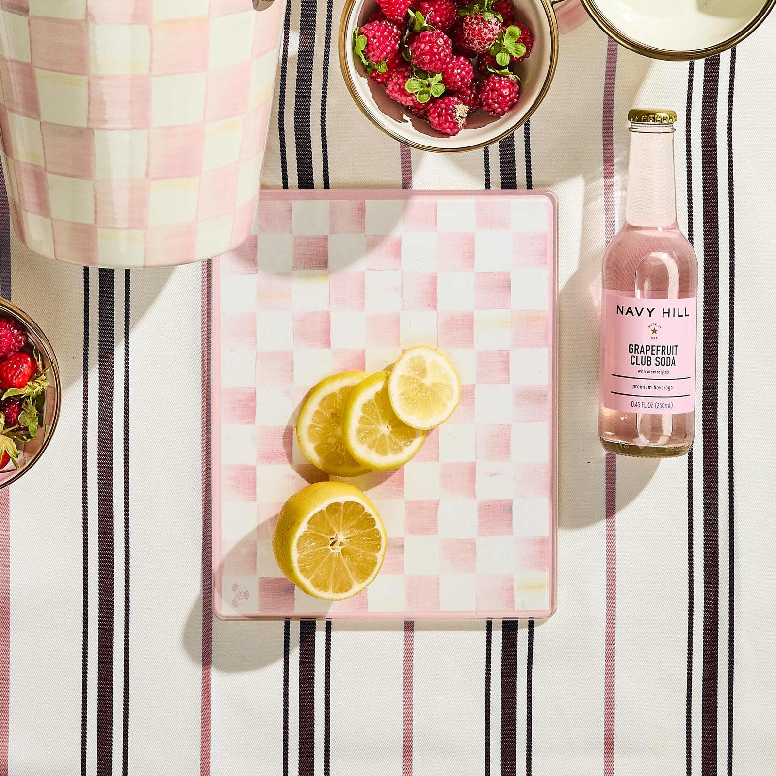 Rosy Check 2-Piece Glass Glass Cutting Board Set 12 Rosy Check 2-Piece Glass Glass Cutting Board Set