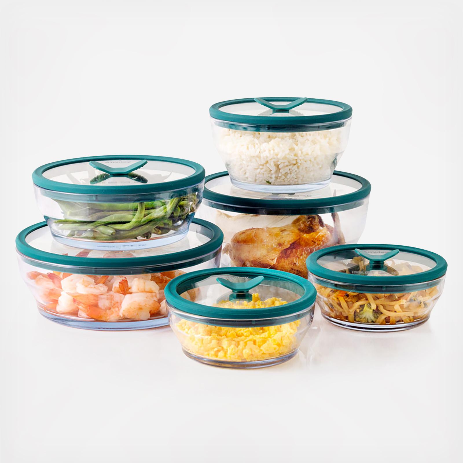 12-Piece Clear Glass Cookware & Storage Set 4 12-Piece Clear Glass Cookware & Storage Set
