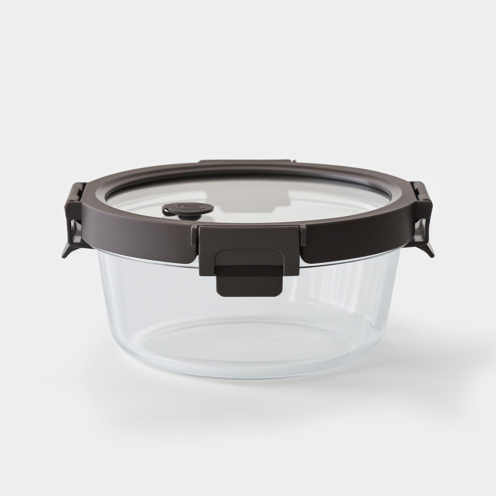 3-Piece Round Glass Food Container Set with Glass Lid