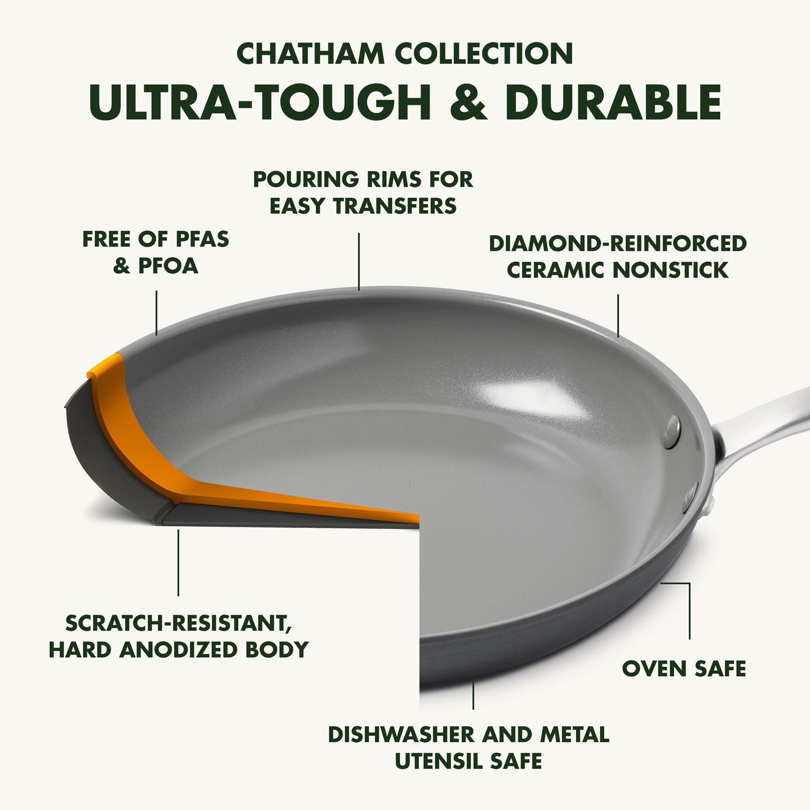Chatham Hard Anodized 2-Piece Ceramic Non-Stick Open Frypan Set 7 Chatham Hard Anodized 2-Piece Ceramic Non-Stick Open Frypan Set