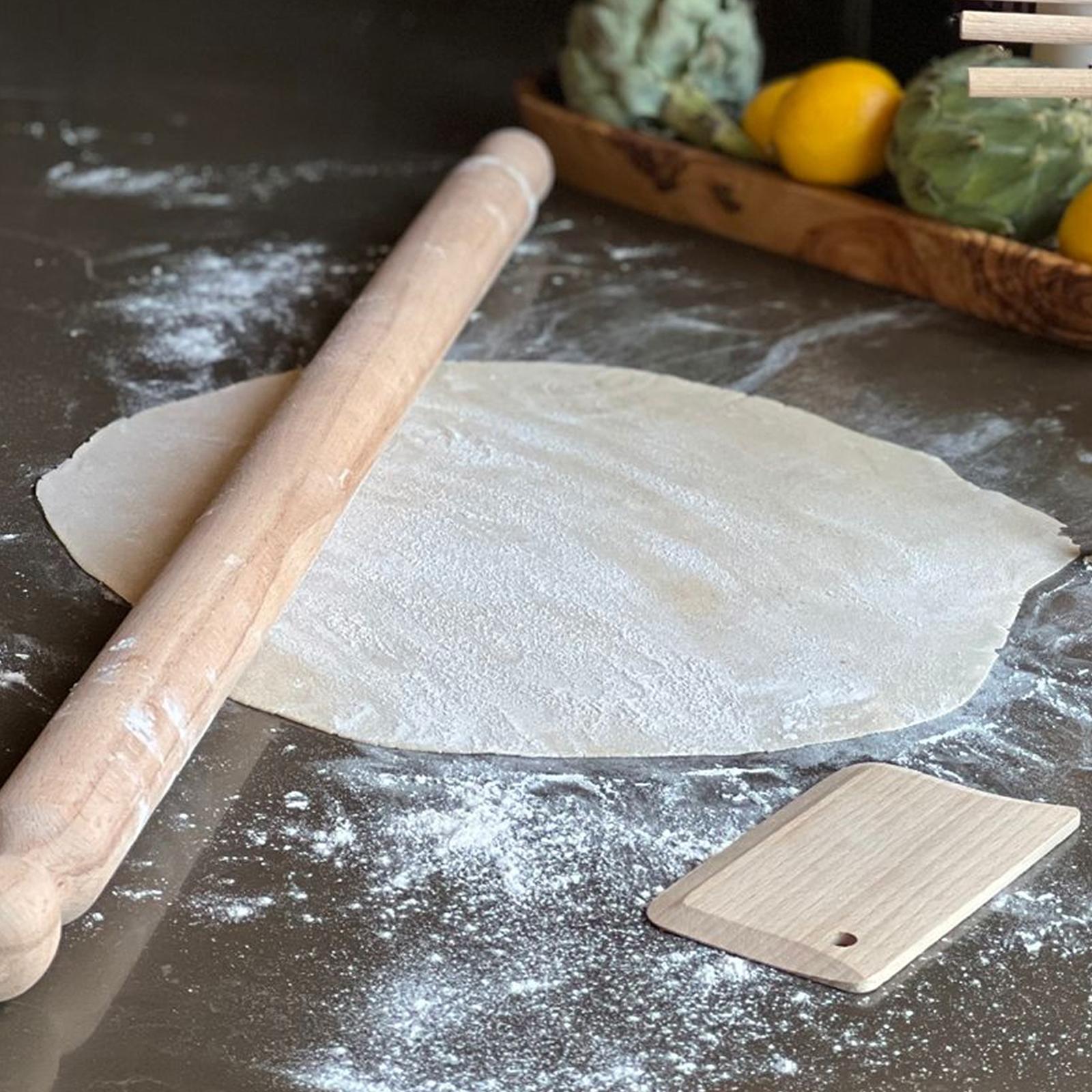 Italian Mattarello Pasta Rolling Pin & Dough Scraper Set