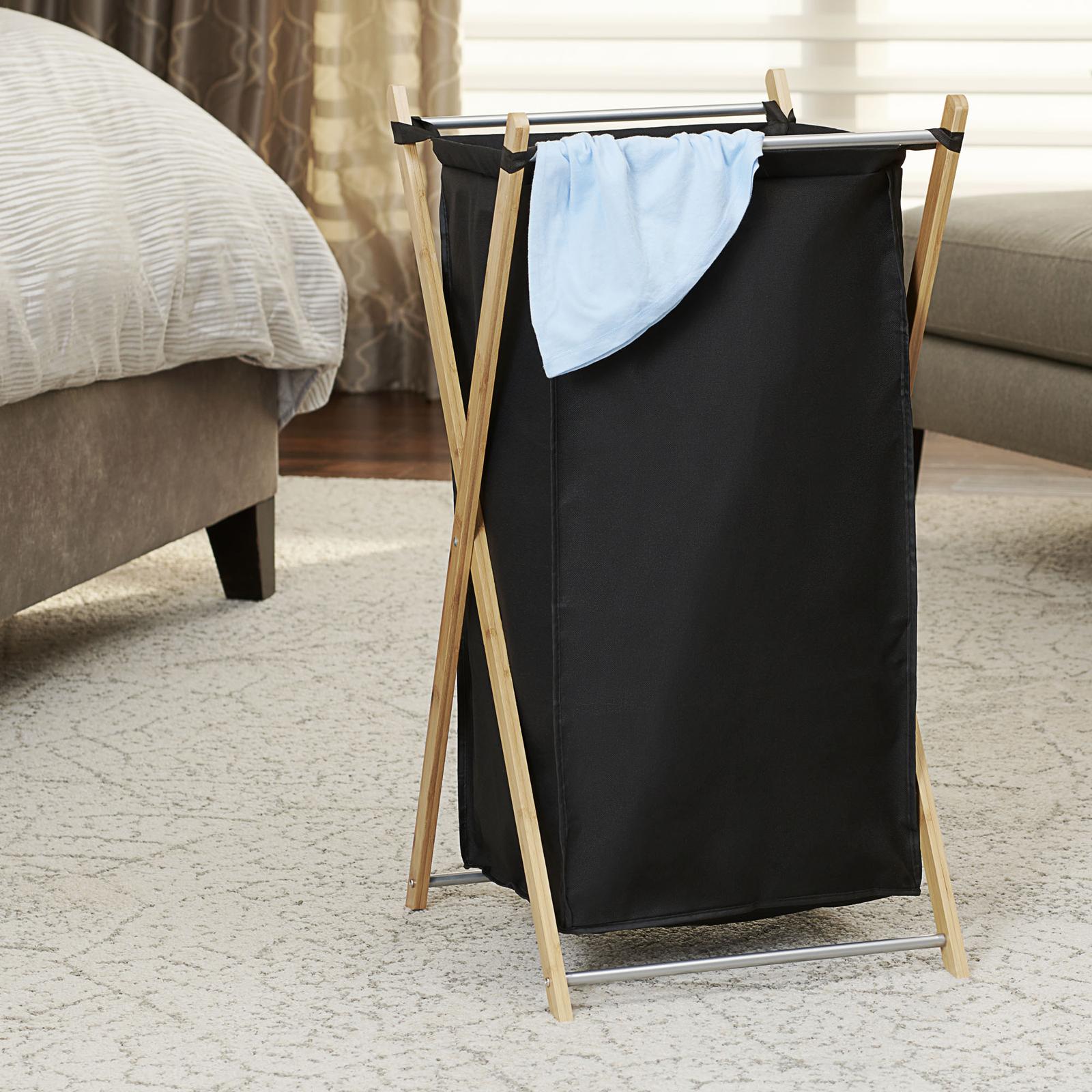 X-Frame Bamboo Hamper with Bag 1 X-Frame Bamboo Hamper with Bag
