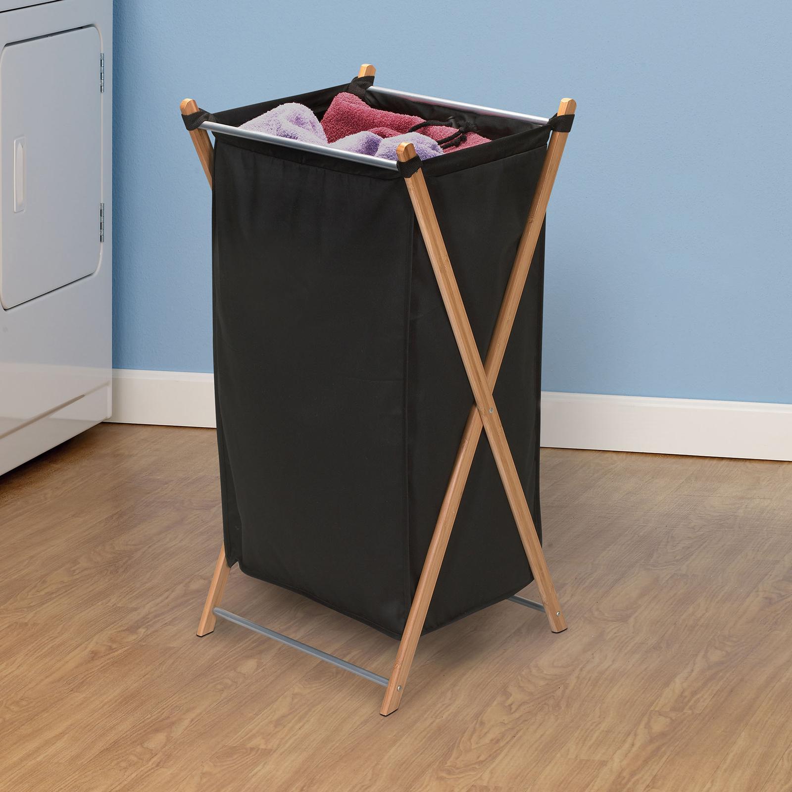 X-Frame Bamboo Hamper with Bag 3 X-Frame Bamboo Hamper with Bag