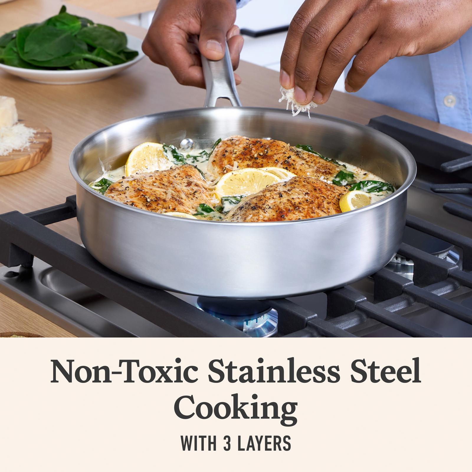 Stainless Steel Saute Pan with Lid 3 Stainless Steel Saute Pan with Lid