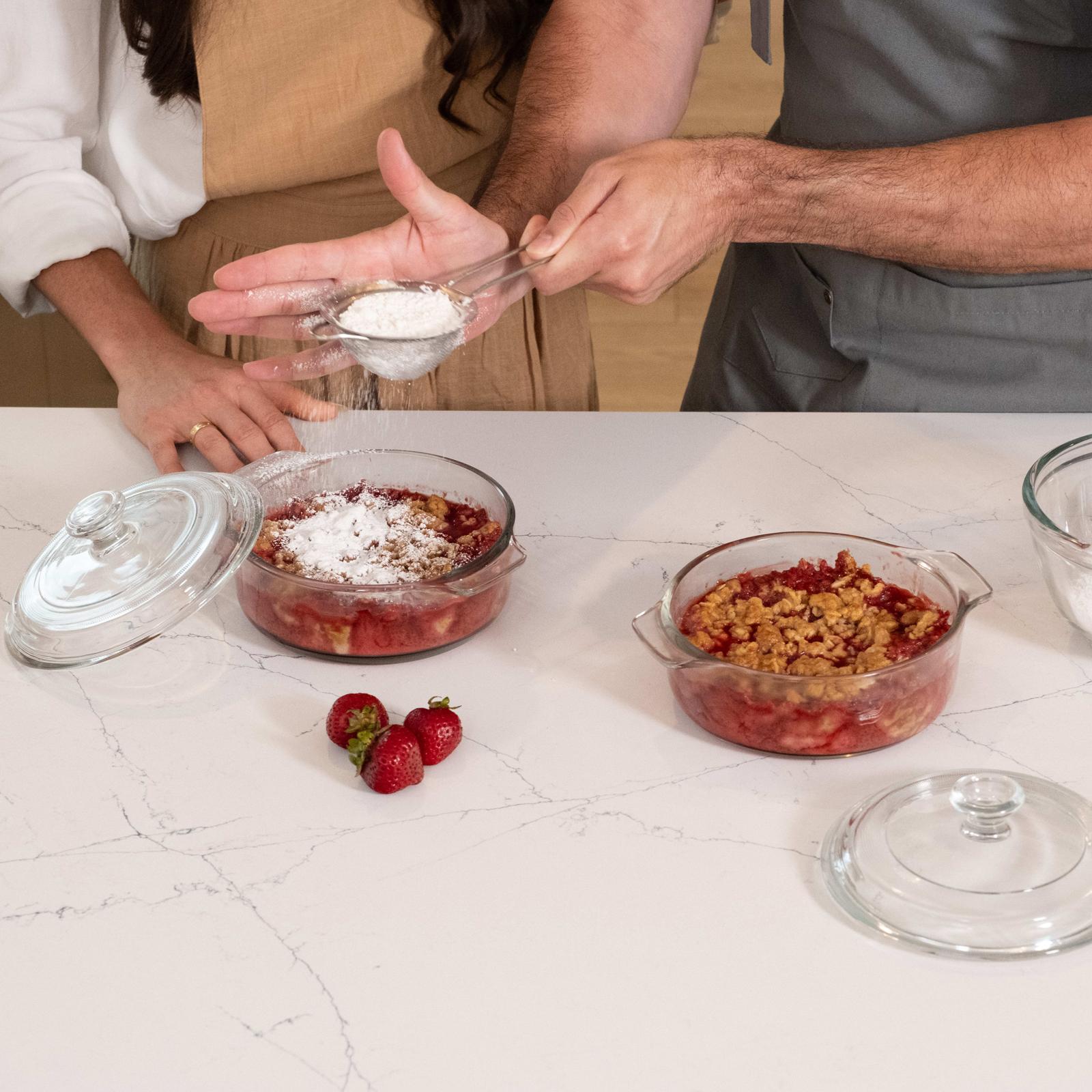 Baker's Basics Casserole Dish with Glass Cover, Set of 2 4 Baker's Basics Casserole Dish with Glass Cover, Set of 2