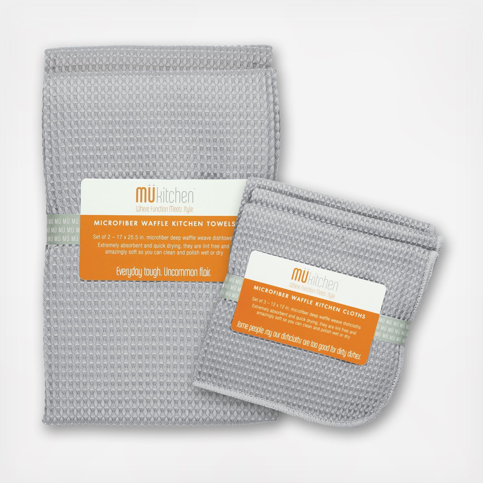 Waffle 5-Piece Dishtowel + Dishcloth Set 4 Waffle 5-Piece Dishtowel + Dishcloth Set