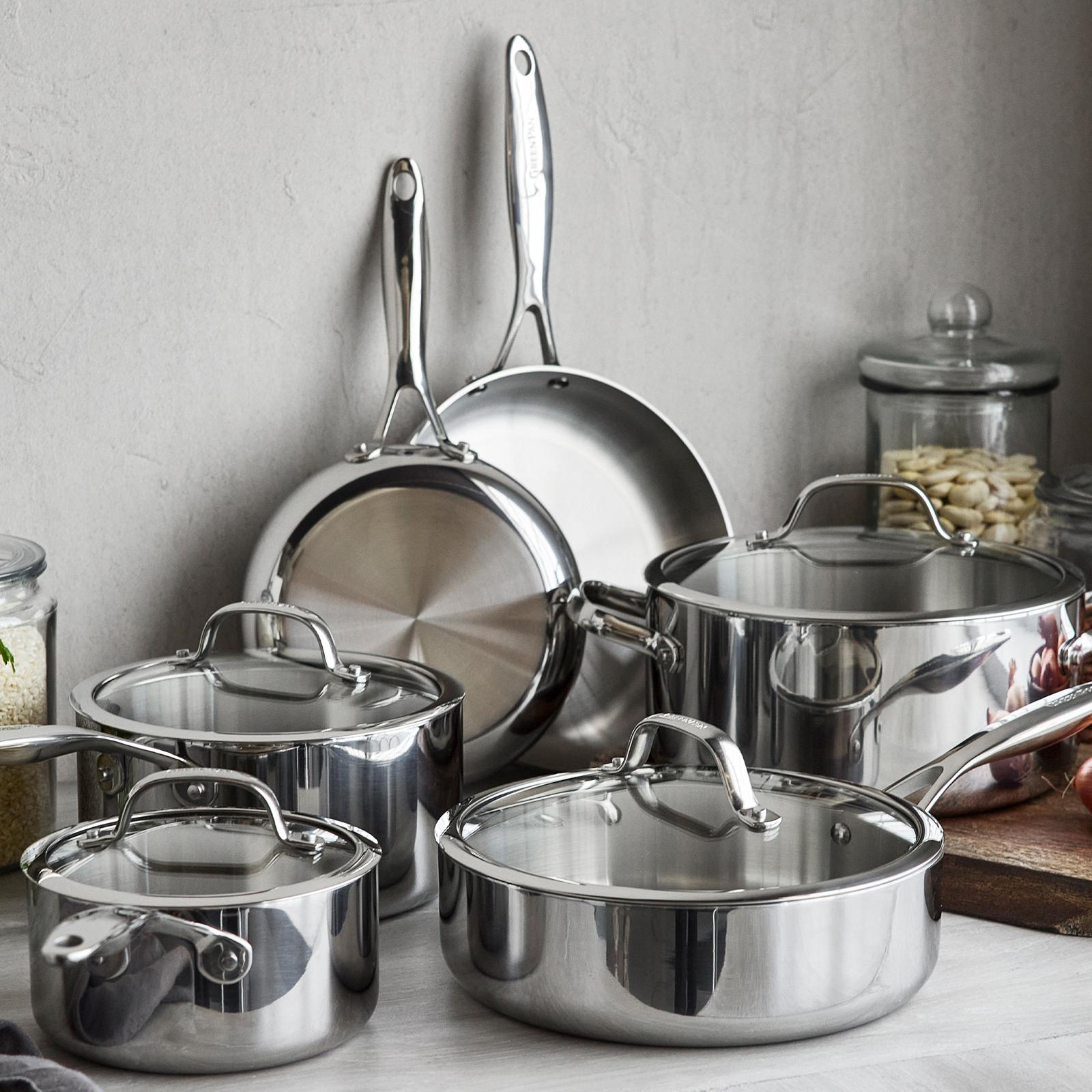 GreenPan Valencia Pro 10-Piece Uncoated Cookware Set