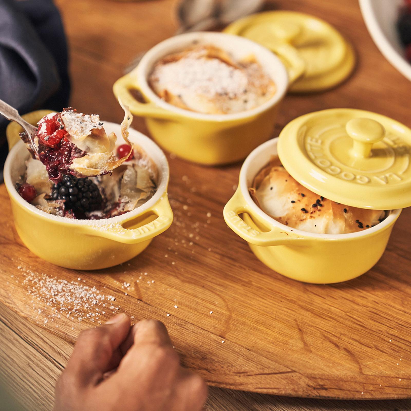 Rustic Mini Round Cocotte, Set of 3 4 Rustic Mini Round Cocotte, Set of 3