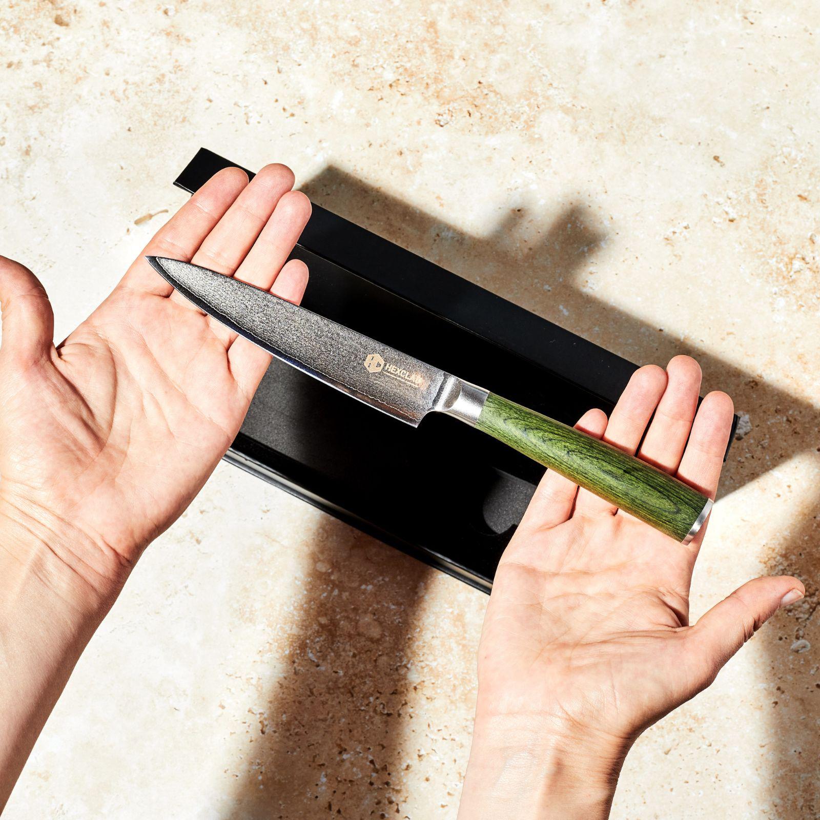 Damascus Steel Utility Knife 1 Damascus Steel Utility Knife