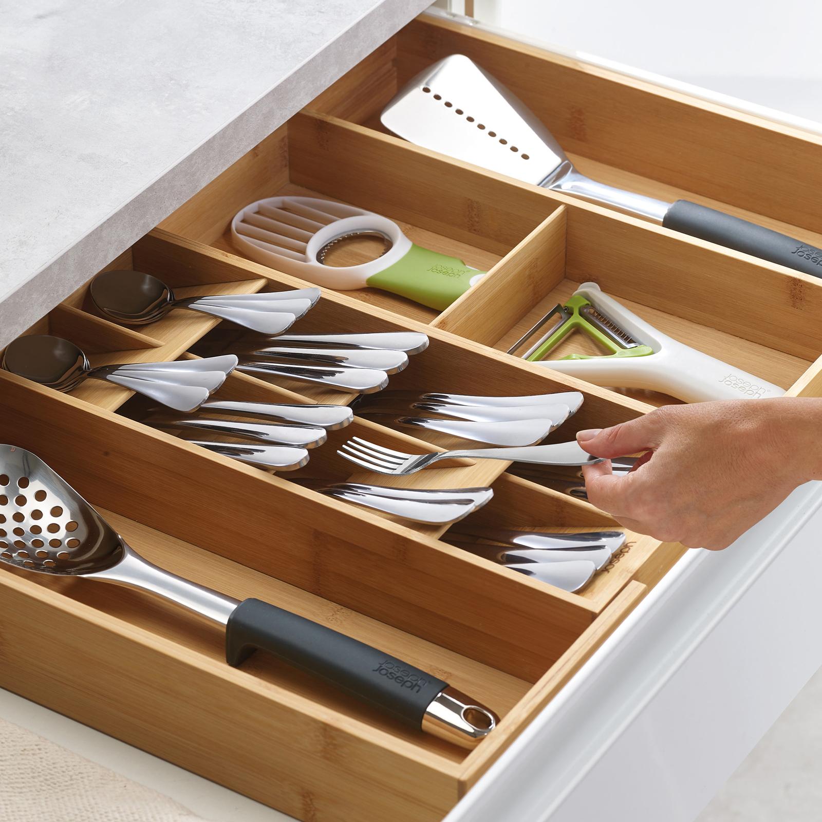 DrawerStore Bamboo Expandable Utensil Organizer 17 DrawerStore Bamboo Expandable Utensil Organizer