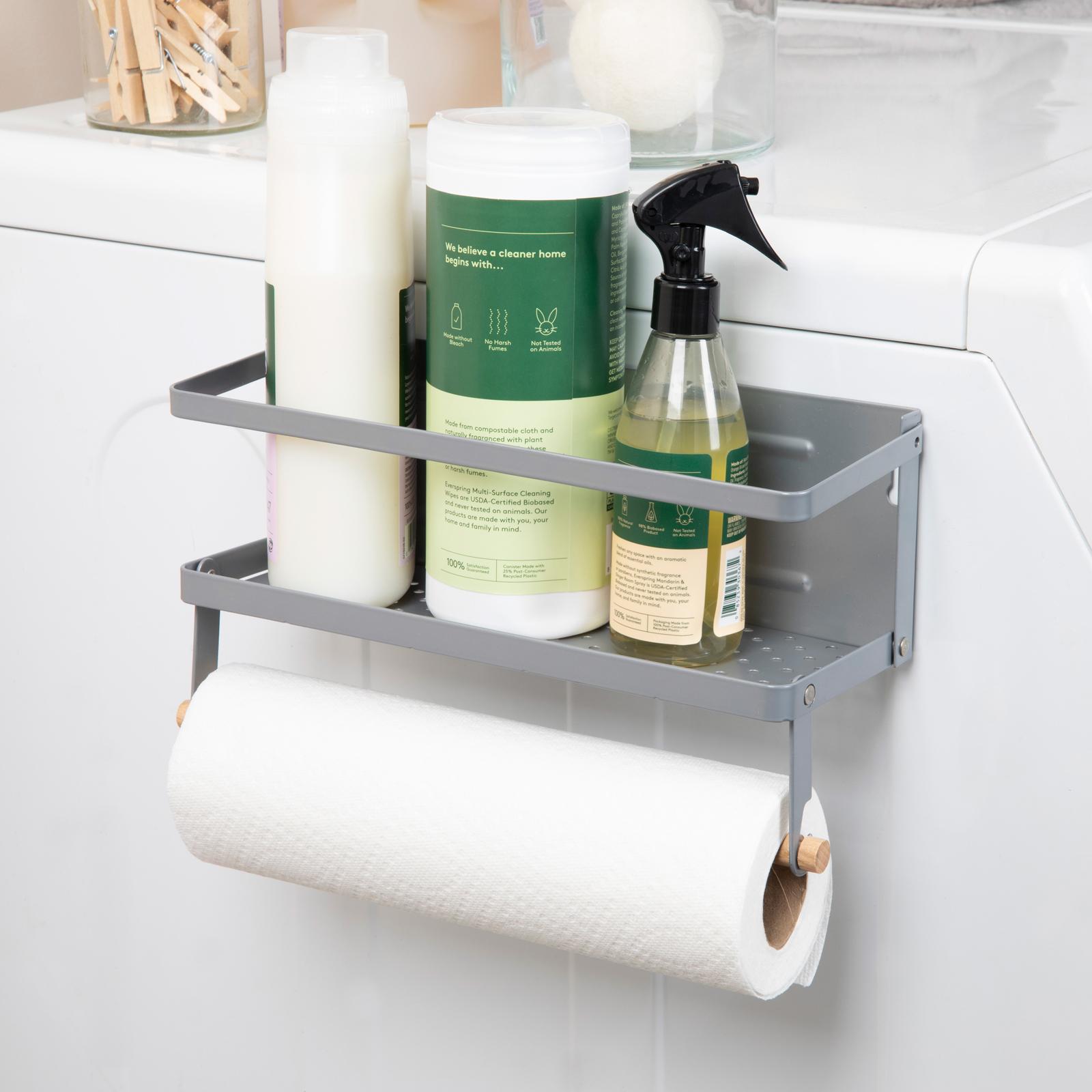 Metal Magnetic Spice Rack with Paper Towel Holder 2 Metal Magnetic Spice Rack with Paper Towel Holder
