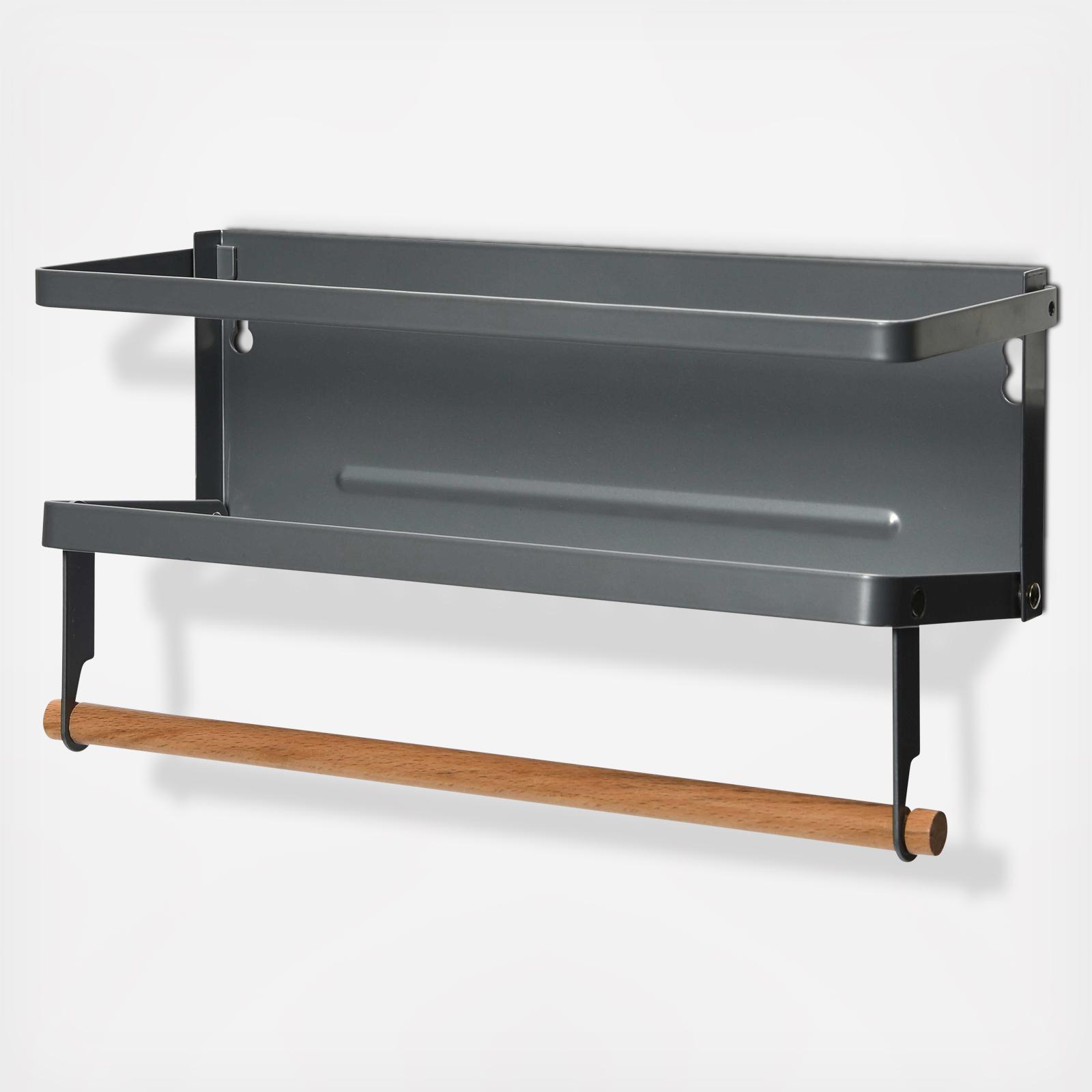 Metal Magnetic Spice Rack with Paper Towel Holder 3 Metal Magnetic Spice Rack with Paper Towel Holder
