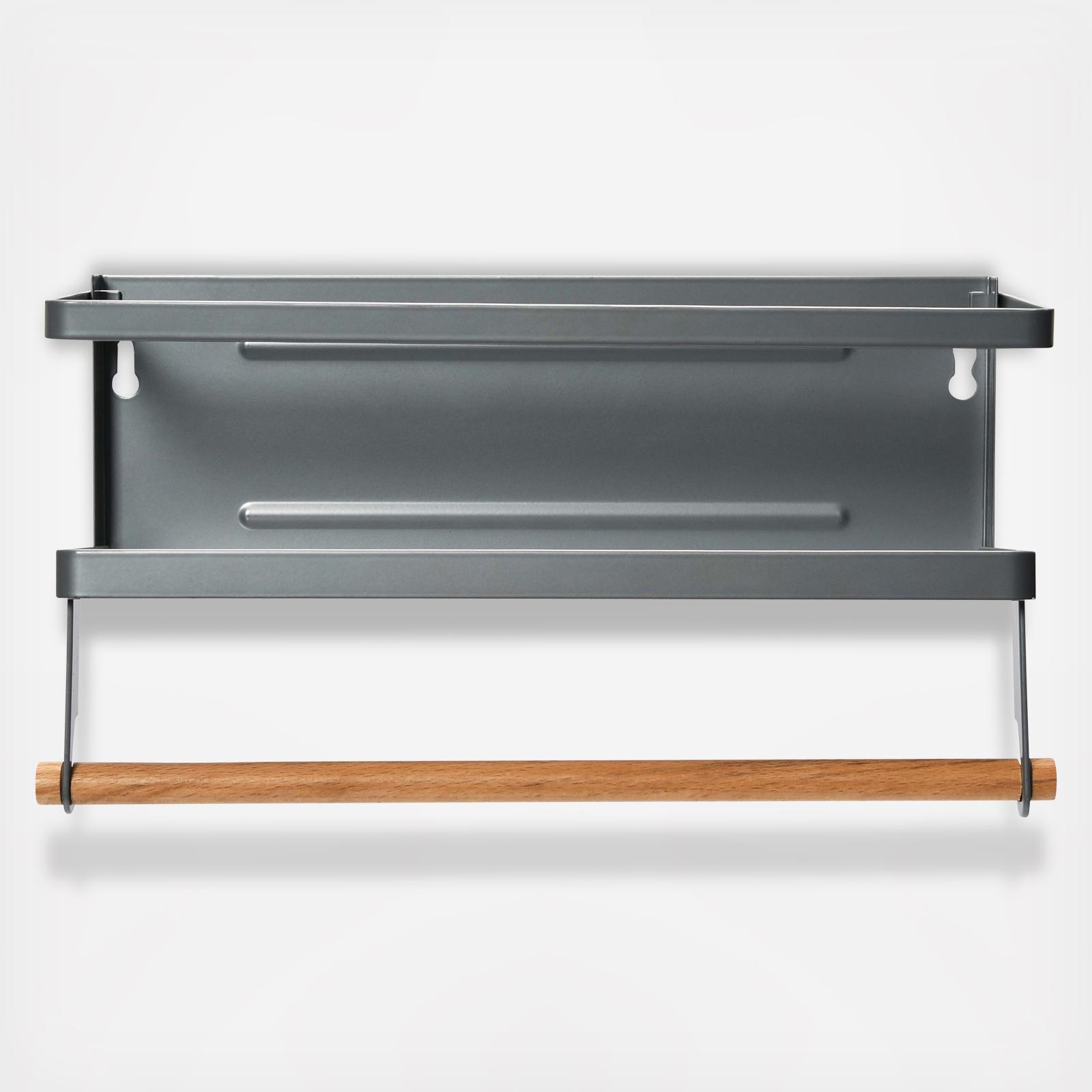 Metal Magnetic Spice Rack with Paper Towel Holder 4 Metal Magnetic Spice Rack with Paper Towel Holder
