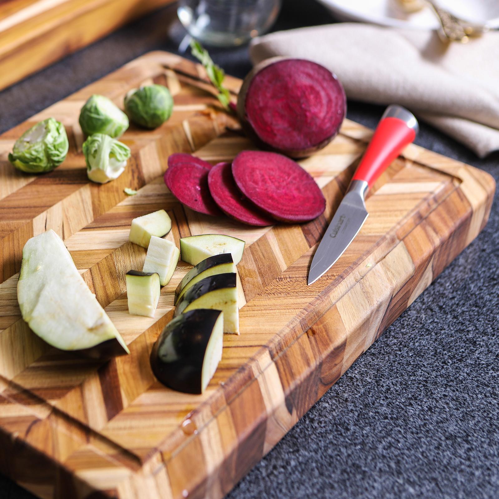 Herringbone Cutting Board with Juice Canal & Handgrips 1 Herringbone Cutting Board with Juice Canal & Handgrips
