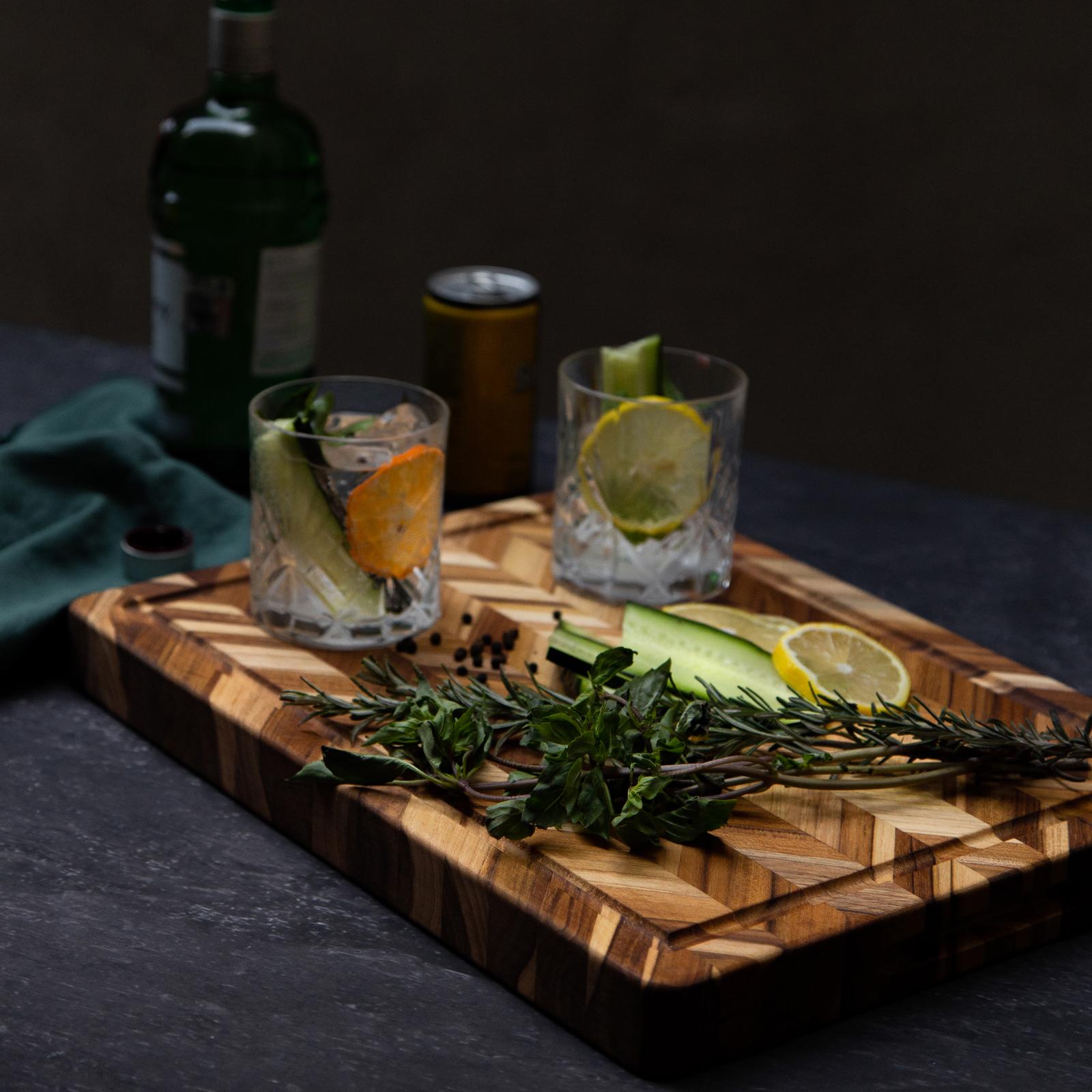 Herringbone Cutting Board with Juice Canal & Handgrips 5 Herringbone Cutting Board with Juice Canal & Handgrips