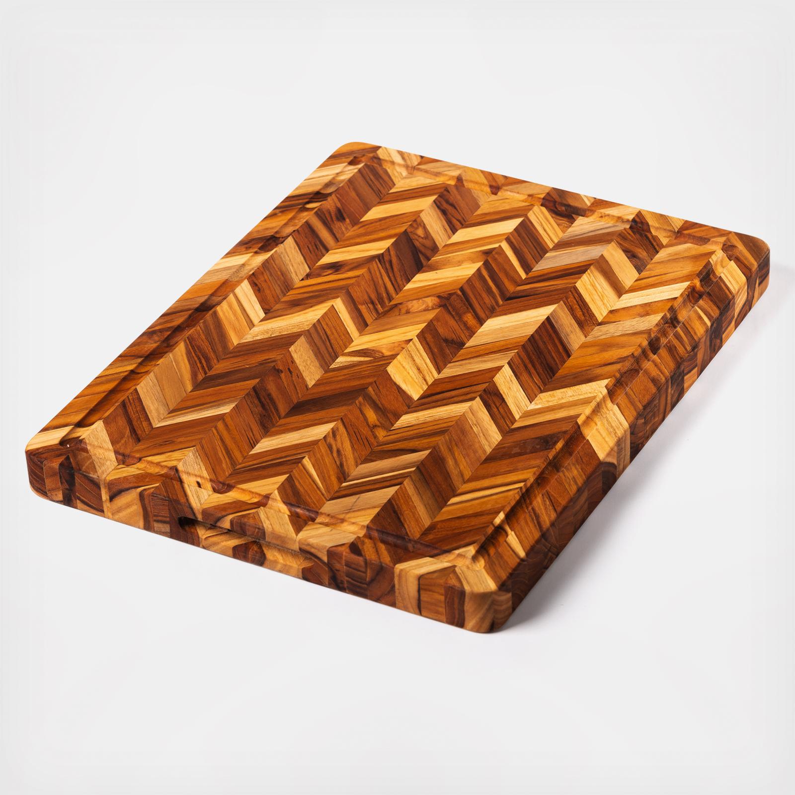 Herringbone Cutting Board with Juice Canal & Handgrips 6 Herringbone Cutting Board with Juice Canal & Handgrips