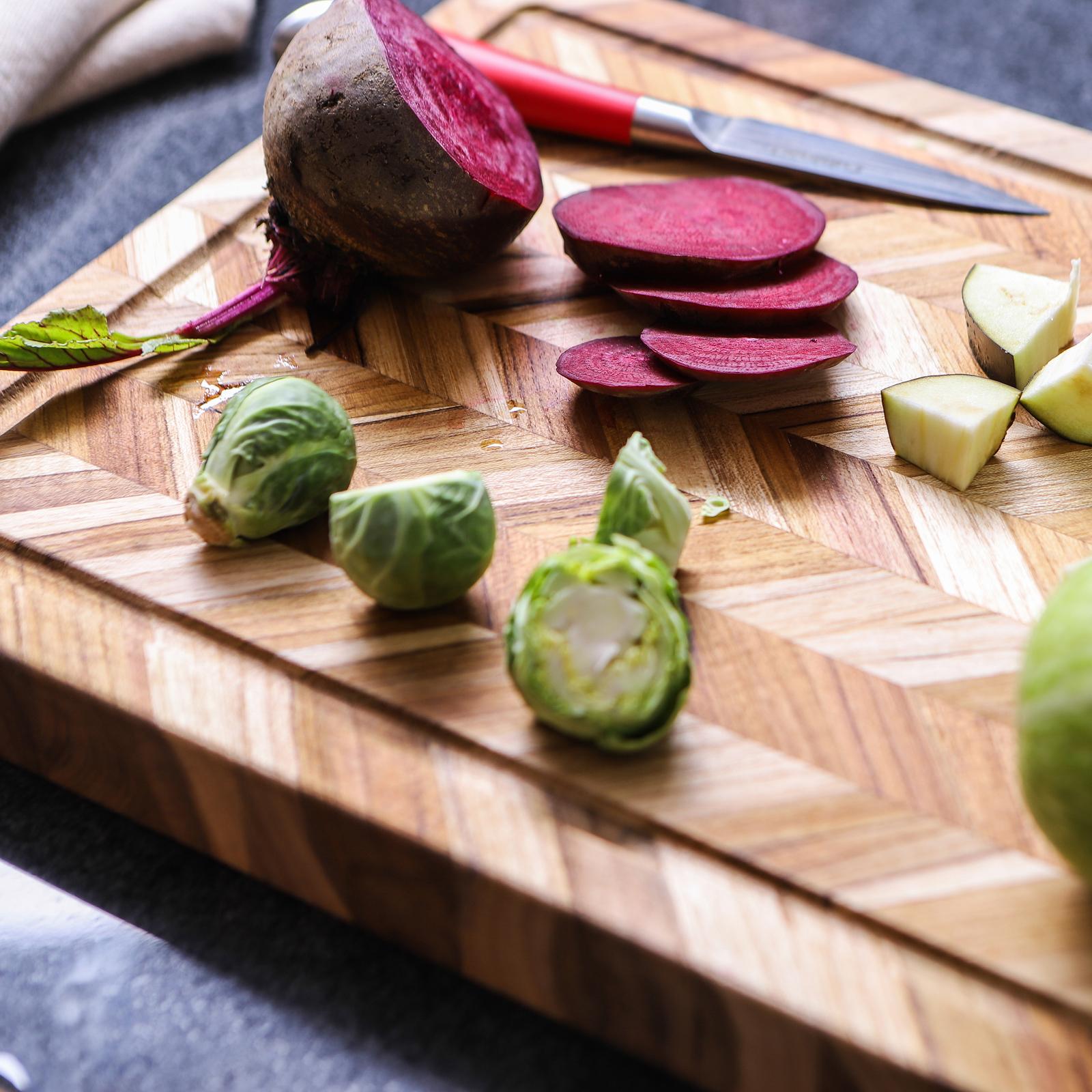 Herringbone Cutting Board with Juice Canal & Handgrips 7 Herringbone Cutting Board with Juice Canal & Handgrips