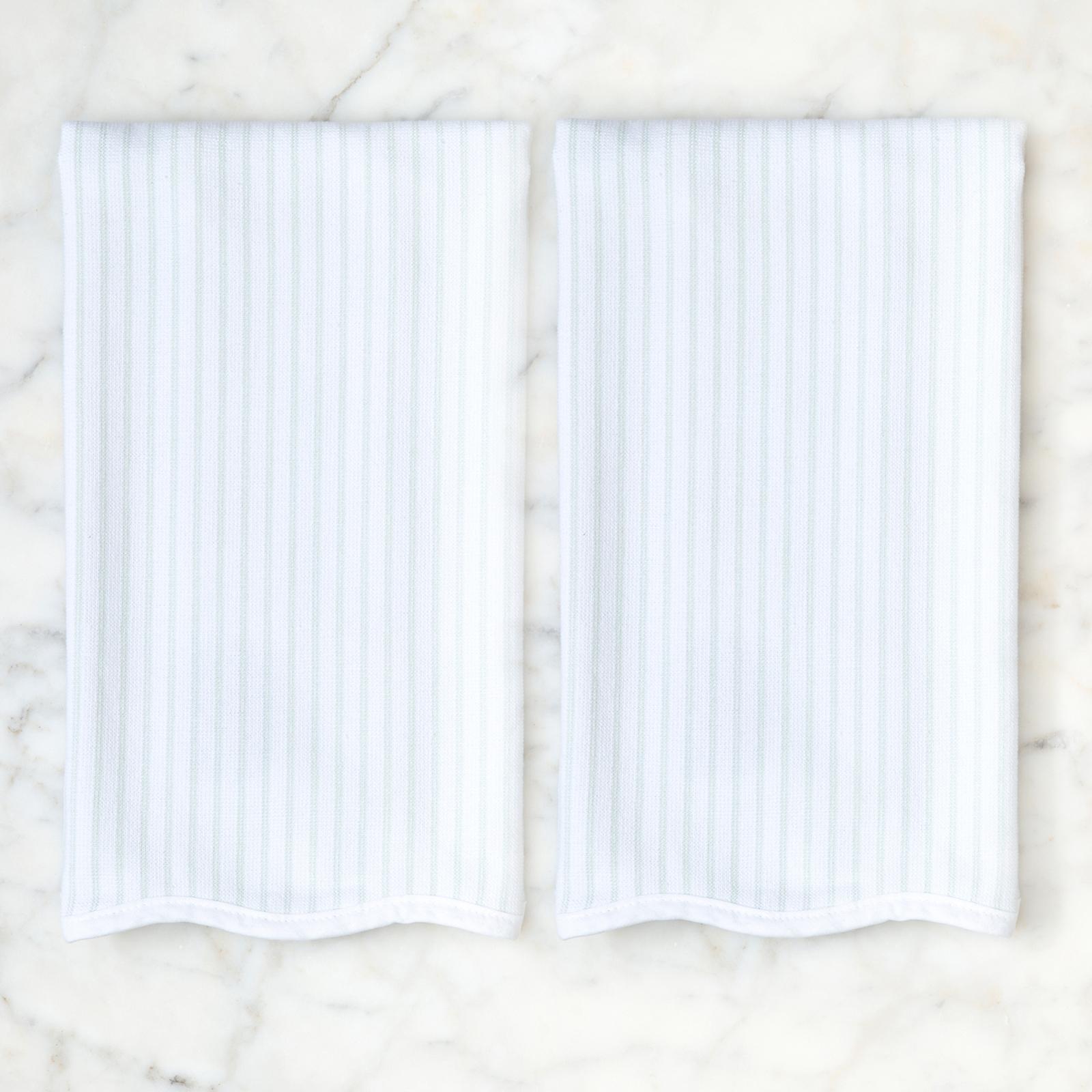 Scalloped Stripe Kitchen Towel, Set of 2 10 Scalloped Stripe Kitchen Towel, Set of 2