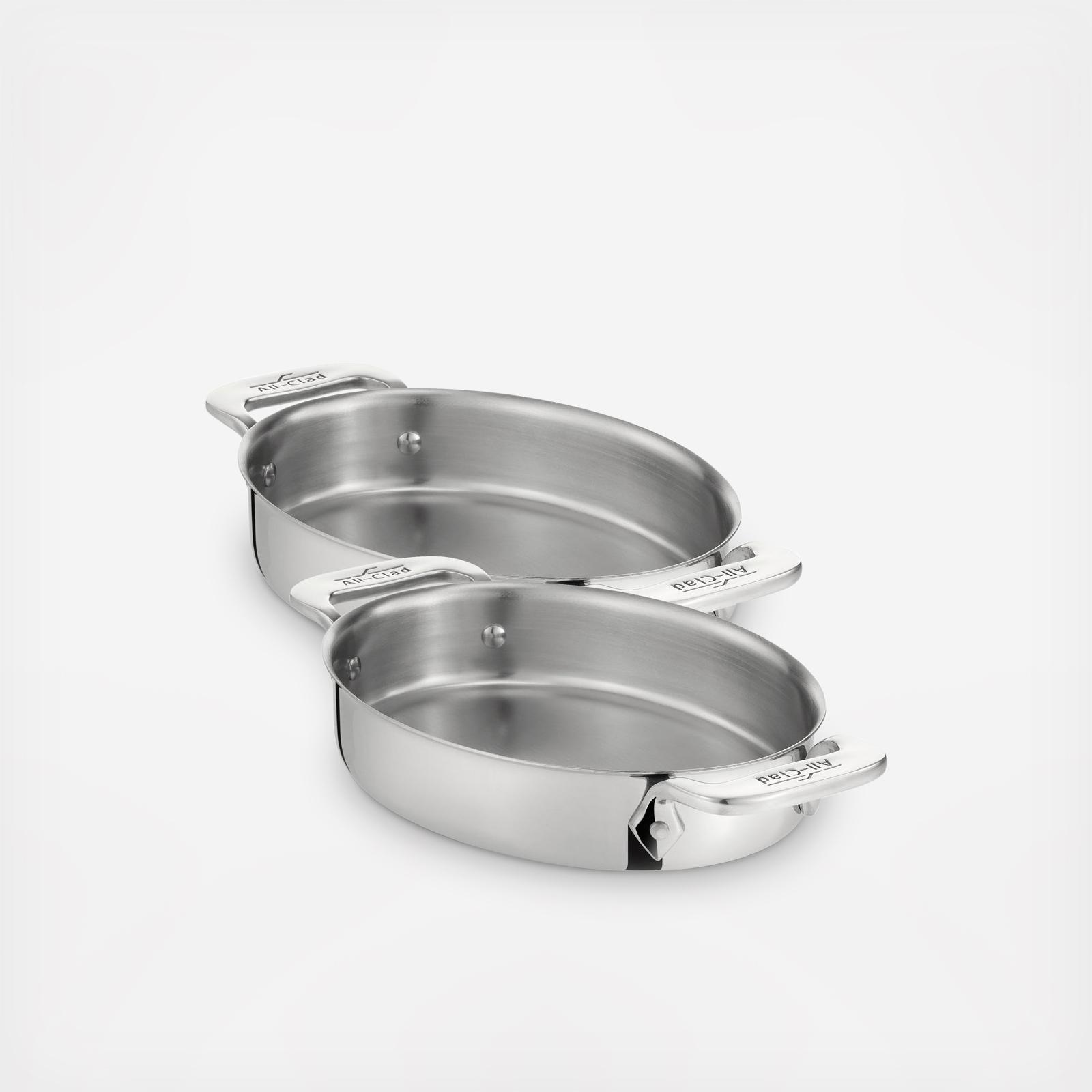 Stainless Oval Bakers, Set of 2 2 Stainless Oval Bakers, Set of 2