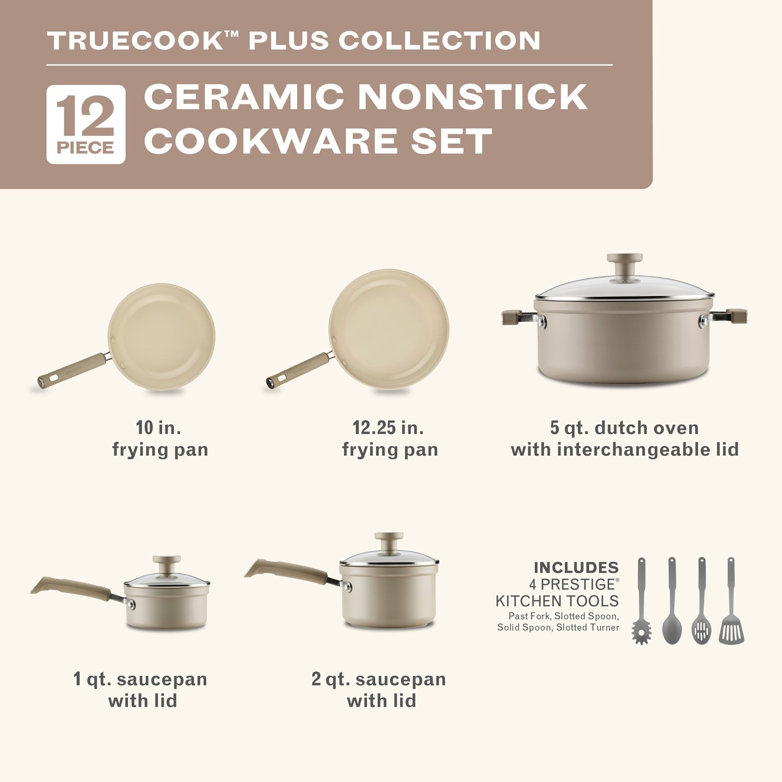 TrueCook Ceramic Plus Induction 12-Piece Nonstick Cookware Set 8 TrueCook Ceramic Plus Induction 12-Piece Nonstick Cookware Set