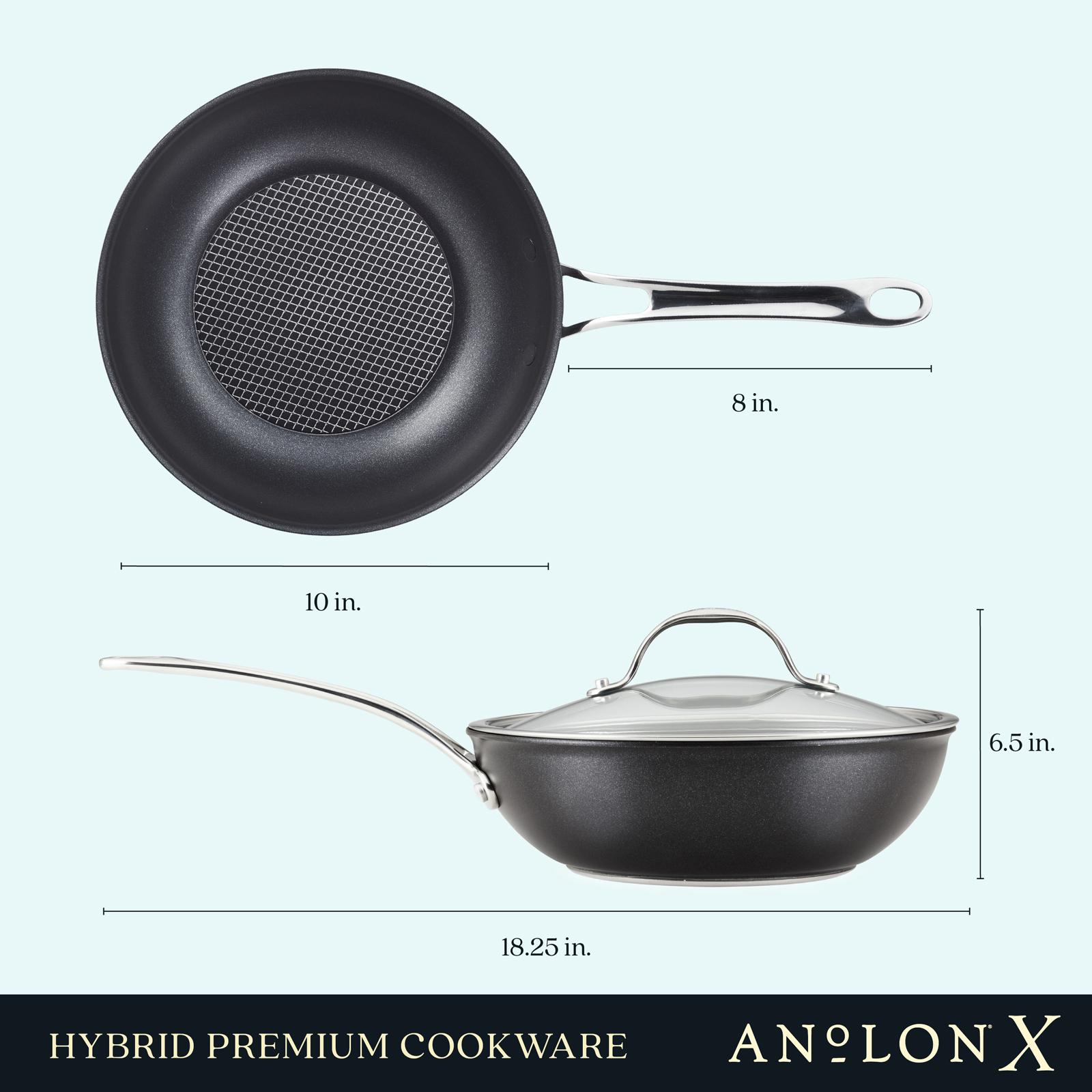 X Hybrid Non-Stick Induction Stir Fry Wok with Lid 8 X Hybrid Non-Stick Induction Stir Fry Wok with Lid