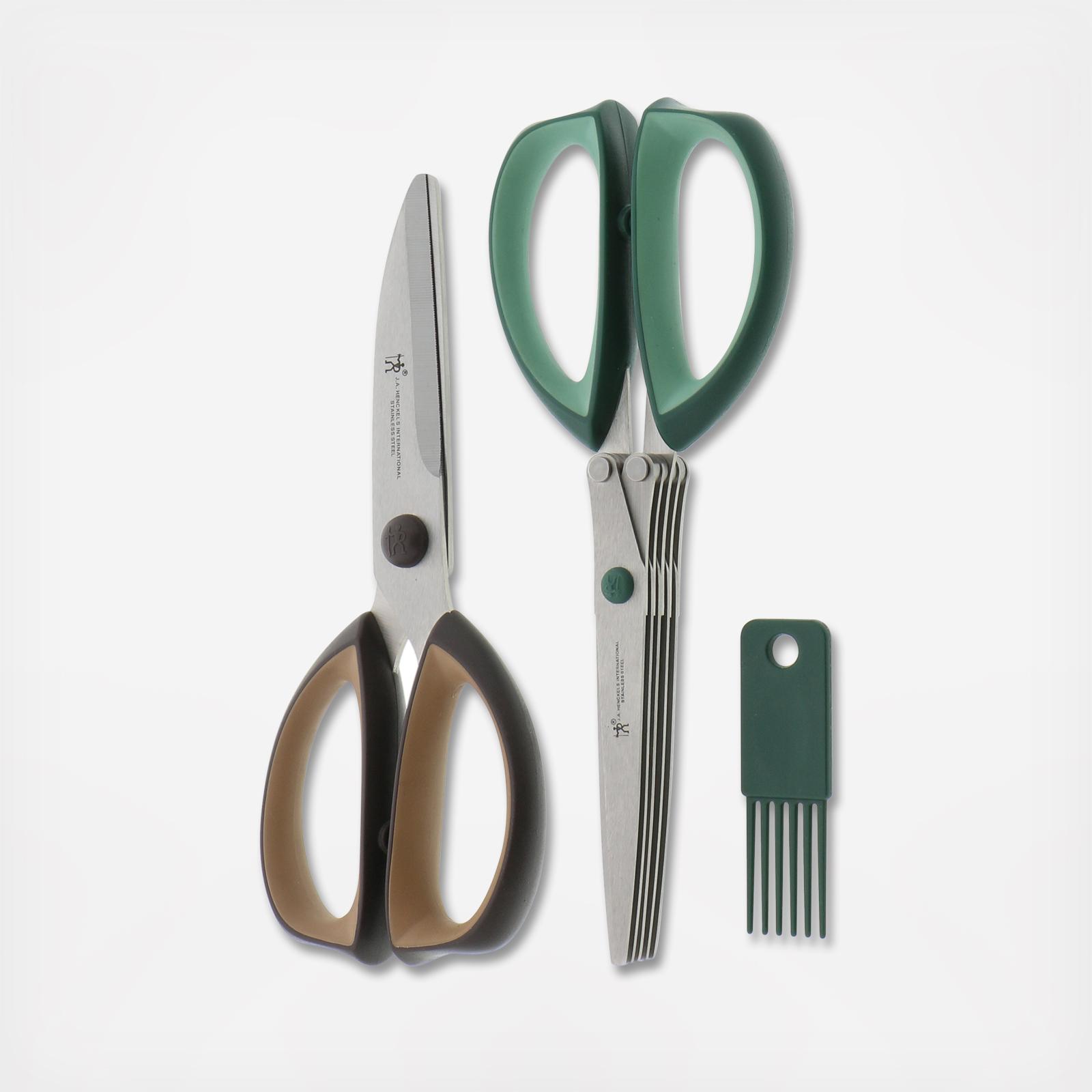 Assorted Kitchen and Herb Shears Set with Blade Cleaner