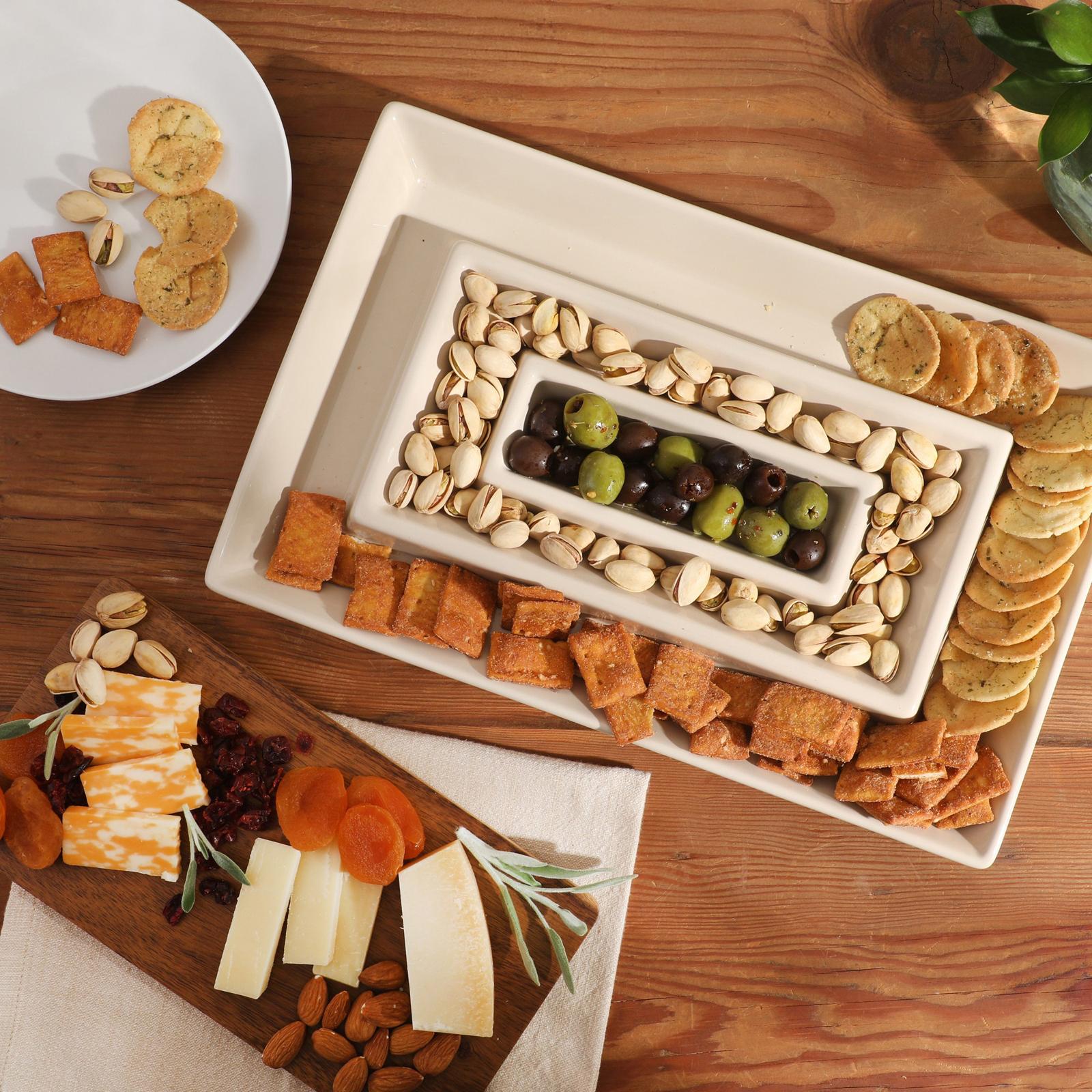 Gracious Dining 3-Section Rectangular Serving Tray 15 Gracious Dining 3-Section Rectangular Serving Tray