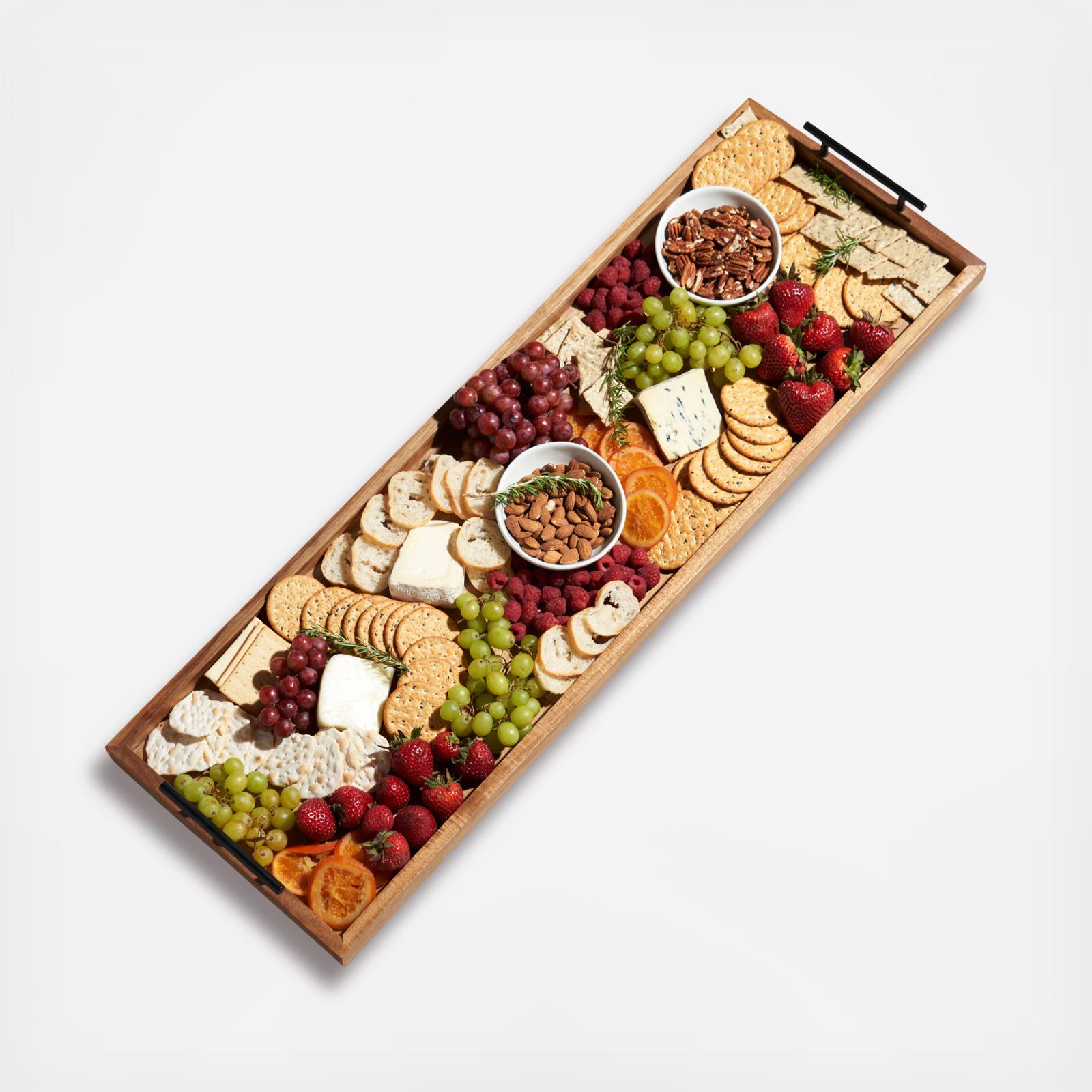 Acacia Longboard Cheese Board with Metal Handle