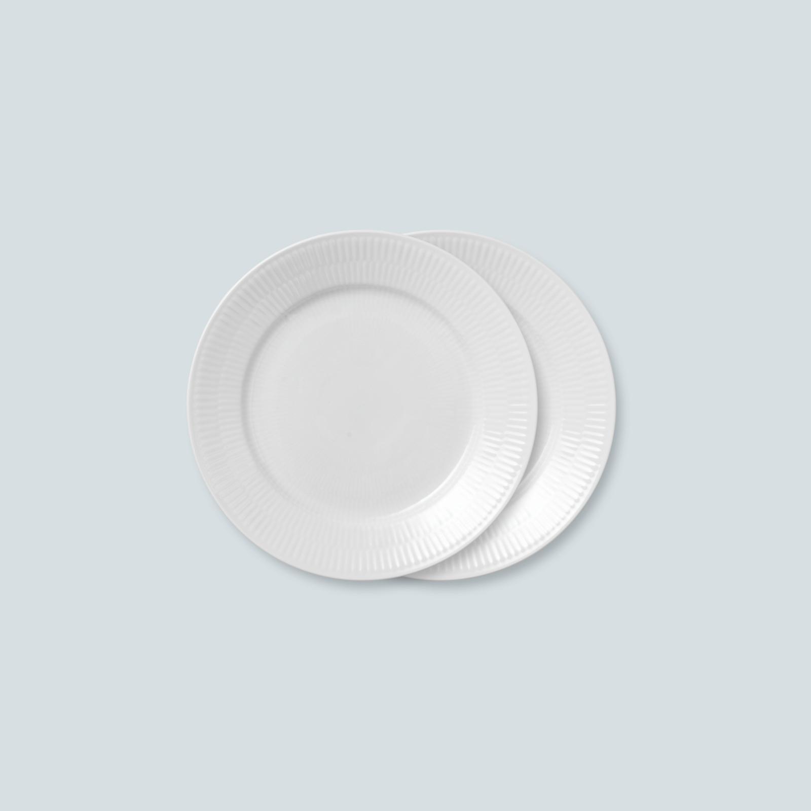 White Fluted Salad Plate 6 White Fluted Salad Plate