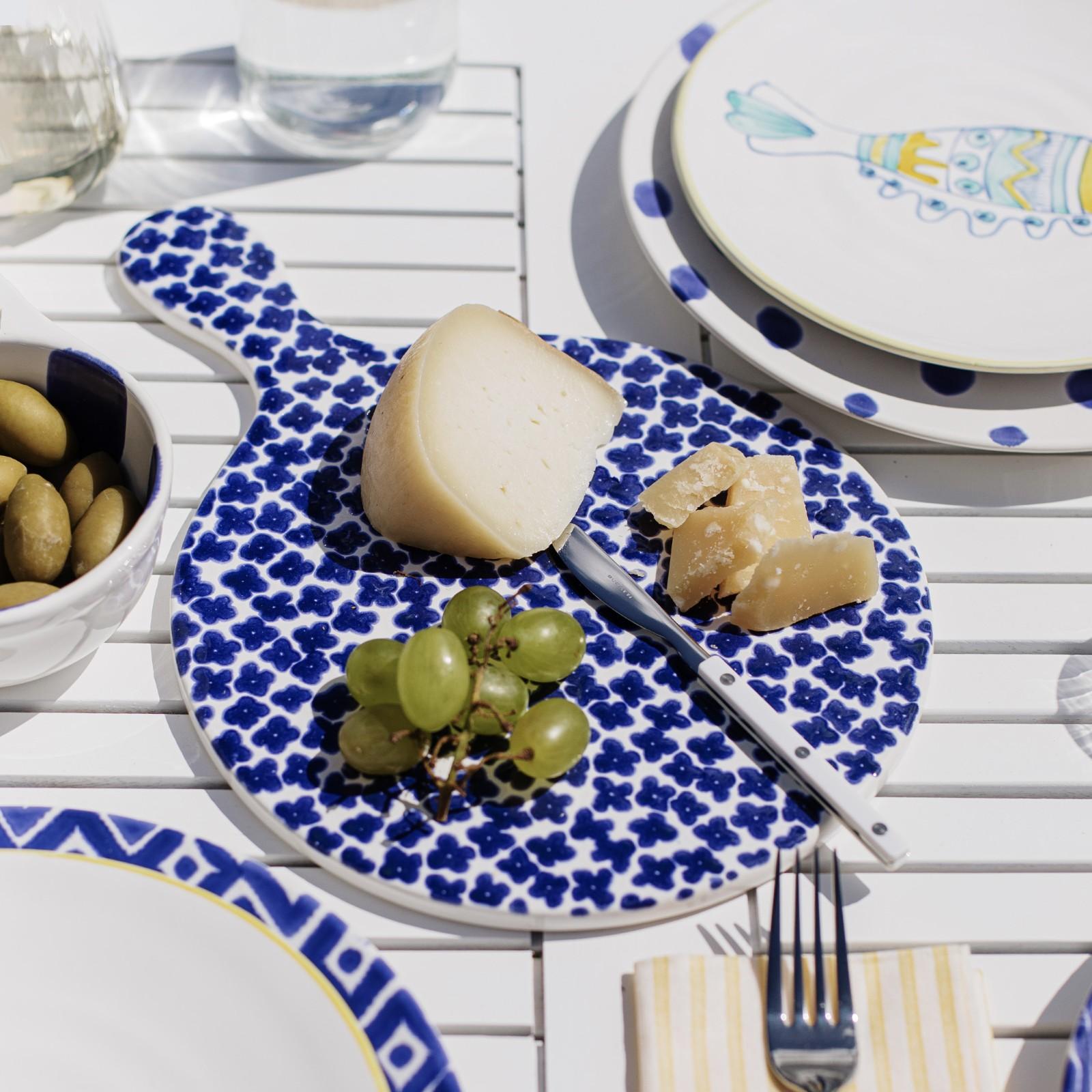 Santorini Flowers Round Cheese Board 11 Santorini Flowers Round Cheese Board