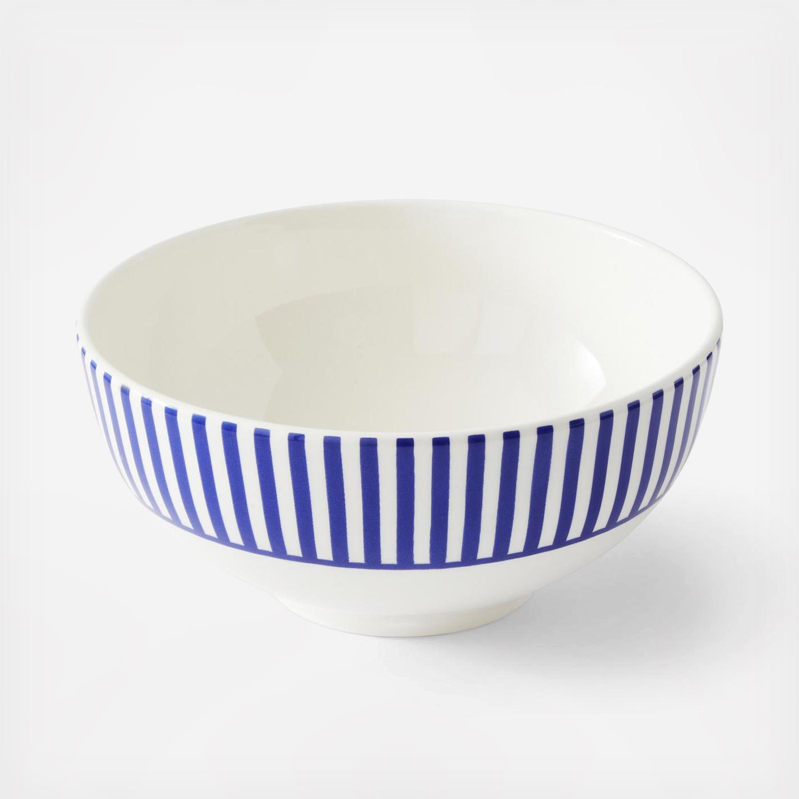 Blue Italian Steccato Rimless Bowl, Set of 4 3 Blue Italian Steccato Rimless Bowl, Set of 4