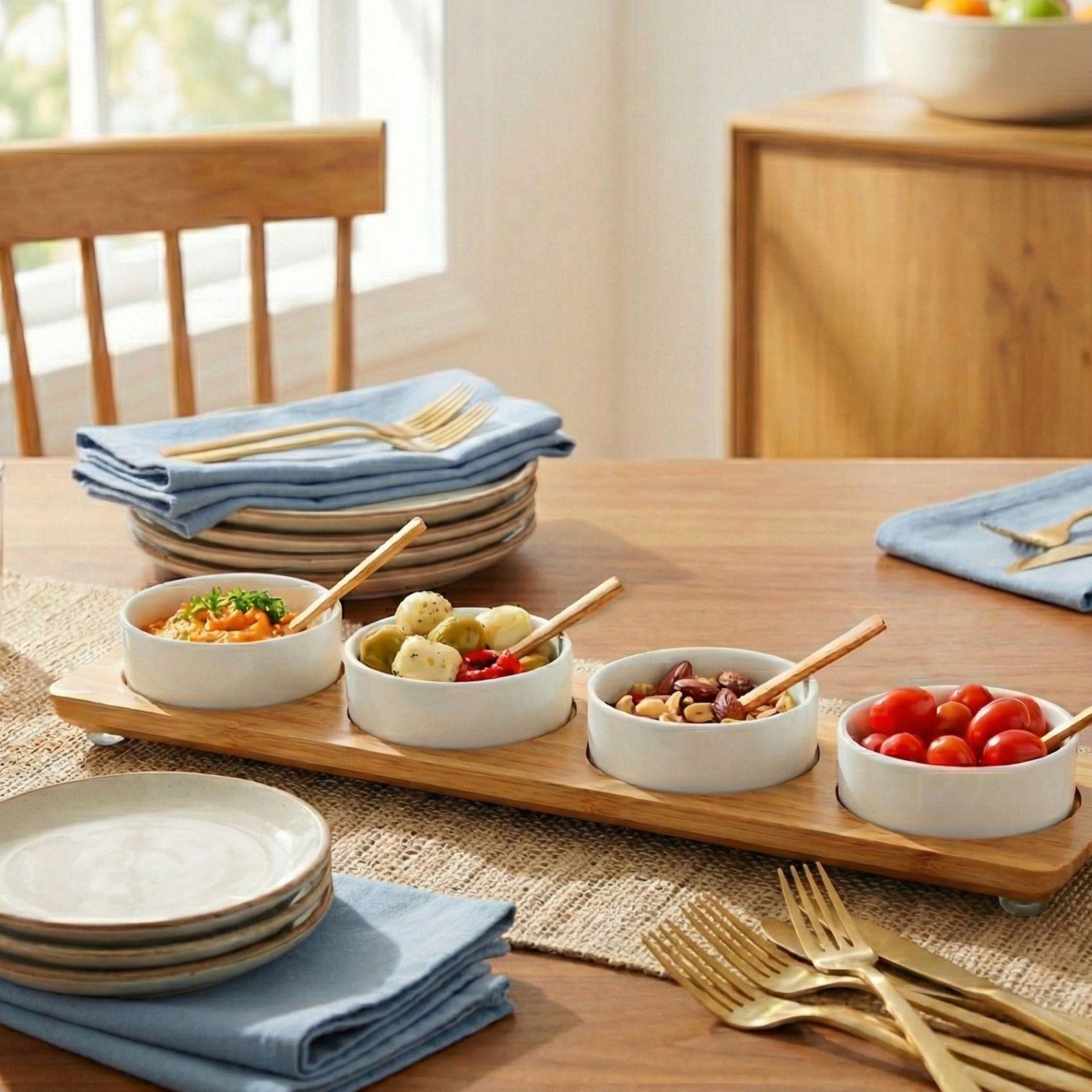 Four Bowl In Line Serving Platter 11 Four Bowl In Line Serving Platter