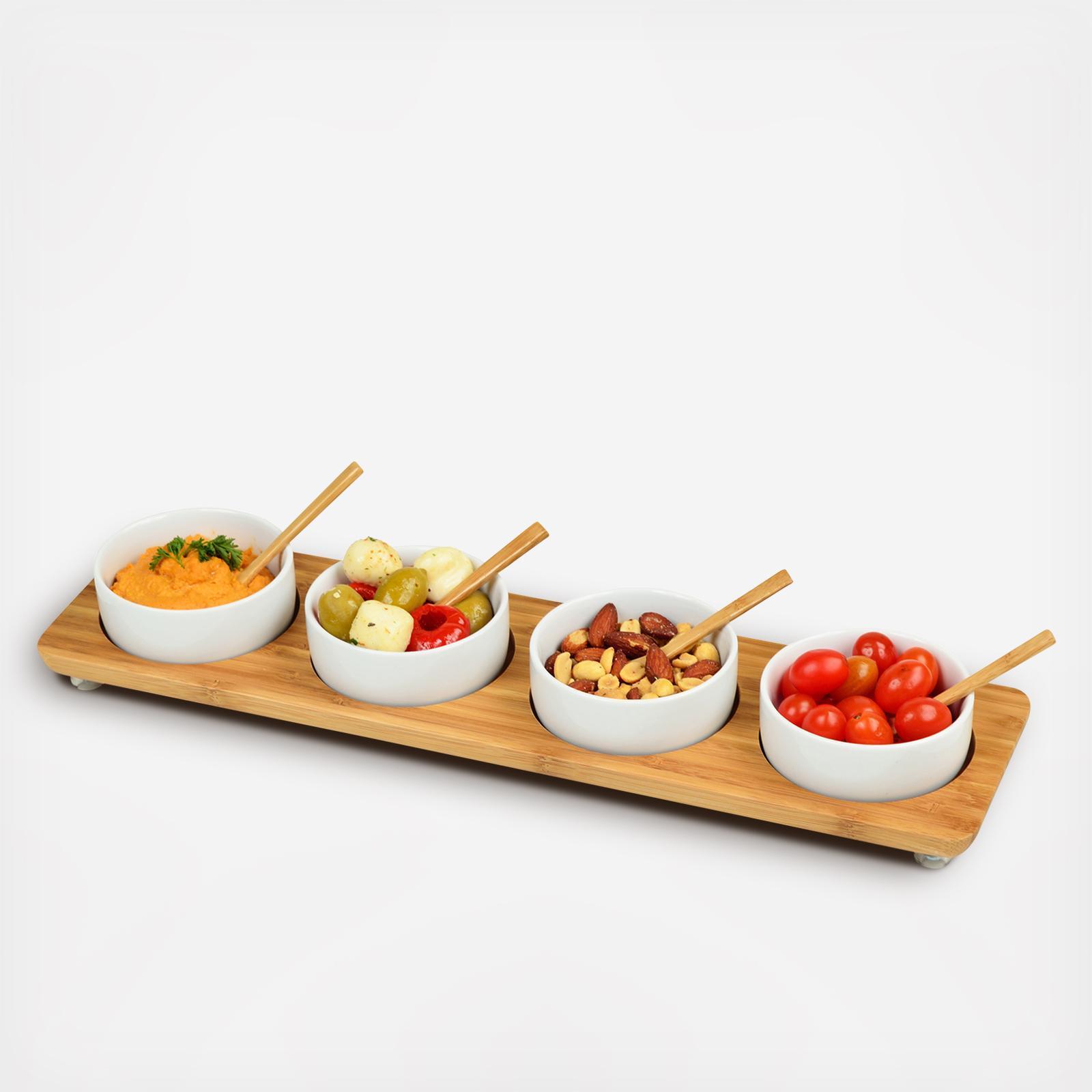 Four Bowl In Line Serving Platter